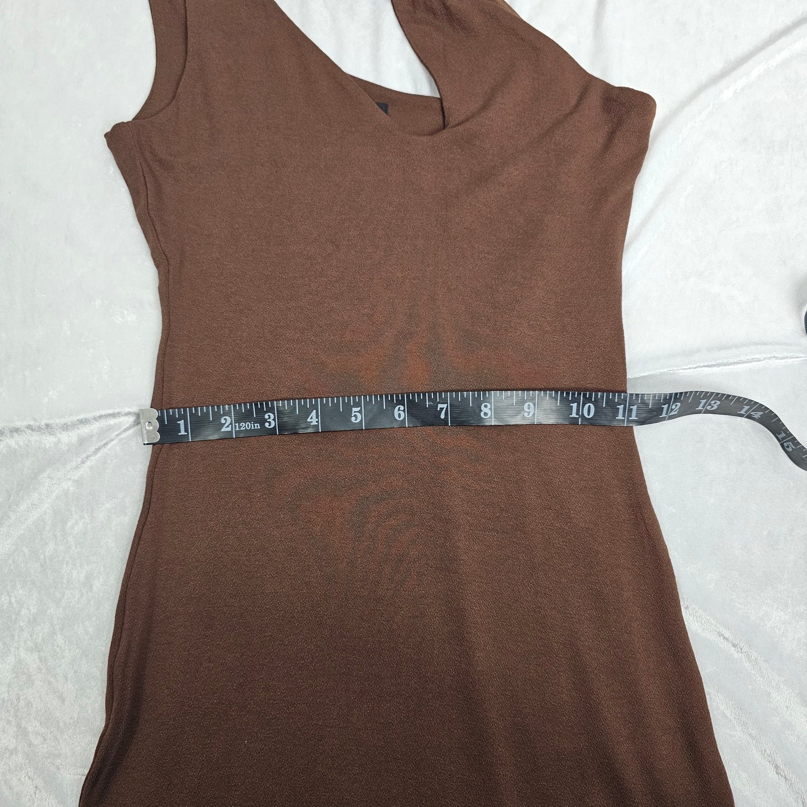 Naked Wardrobe Brown One Shoulder Front Slit Bodycon Mini Dress Size M NWOT