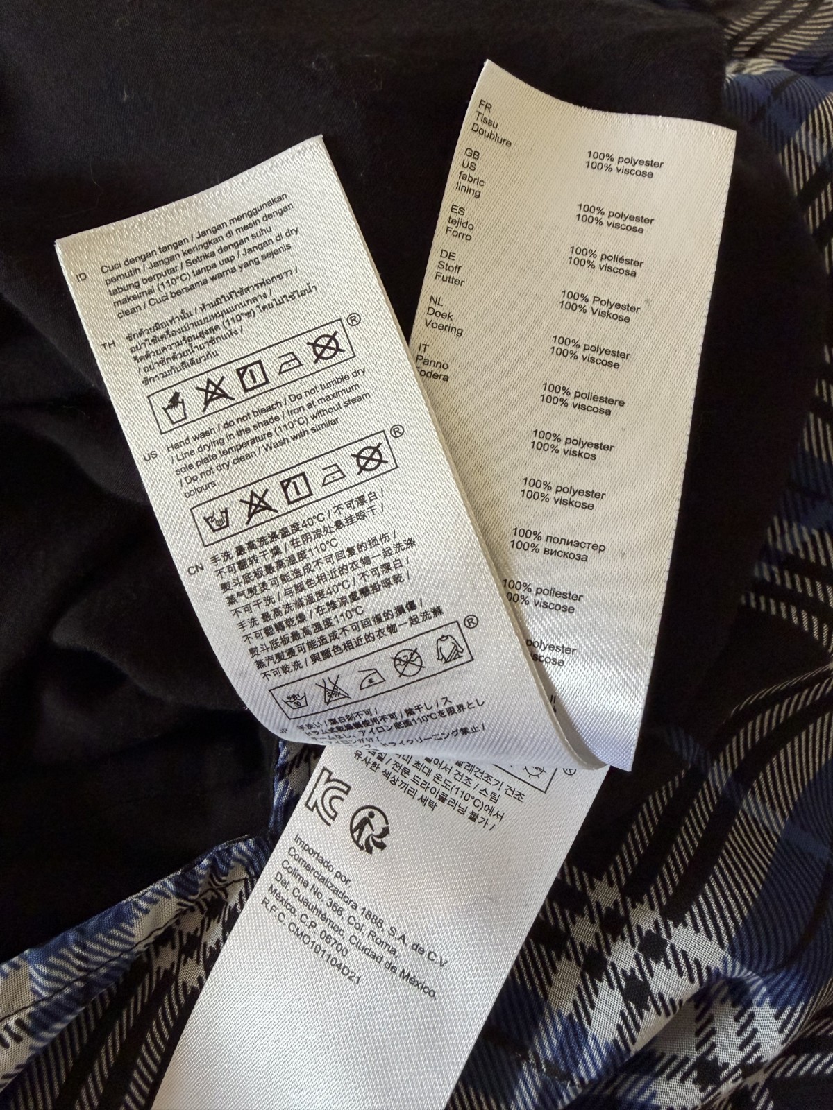 Maje Side-Ruched Plaid Tartan Blue and Navy Long Dress Ruffle UK size 10