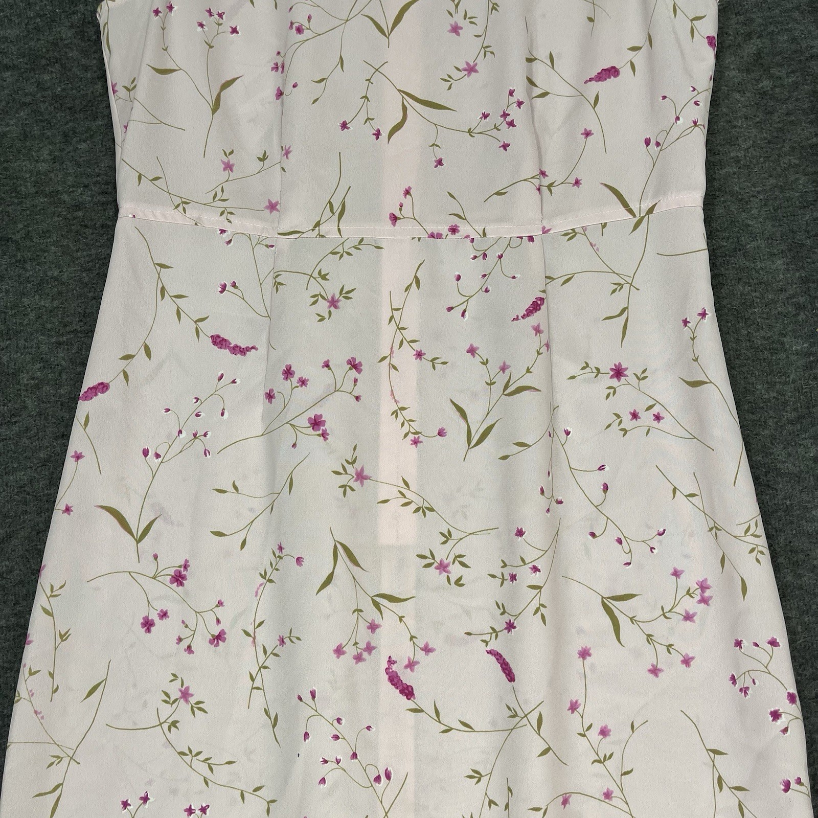 Vintage Karin Stevens Maxi Drerss Size 6 Sleeveless Pink Floral Sundress 90s
