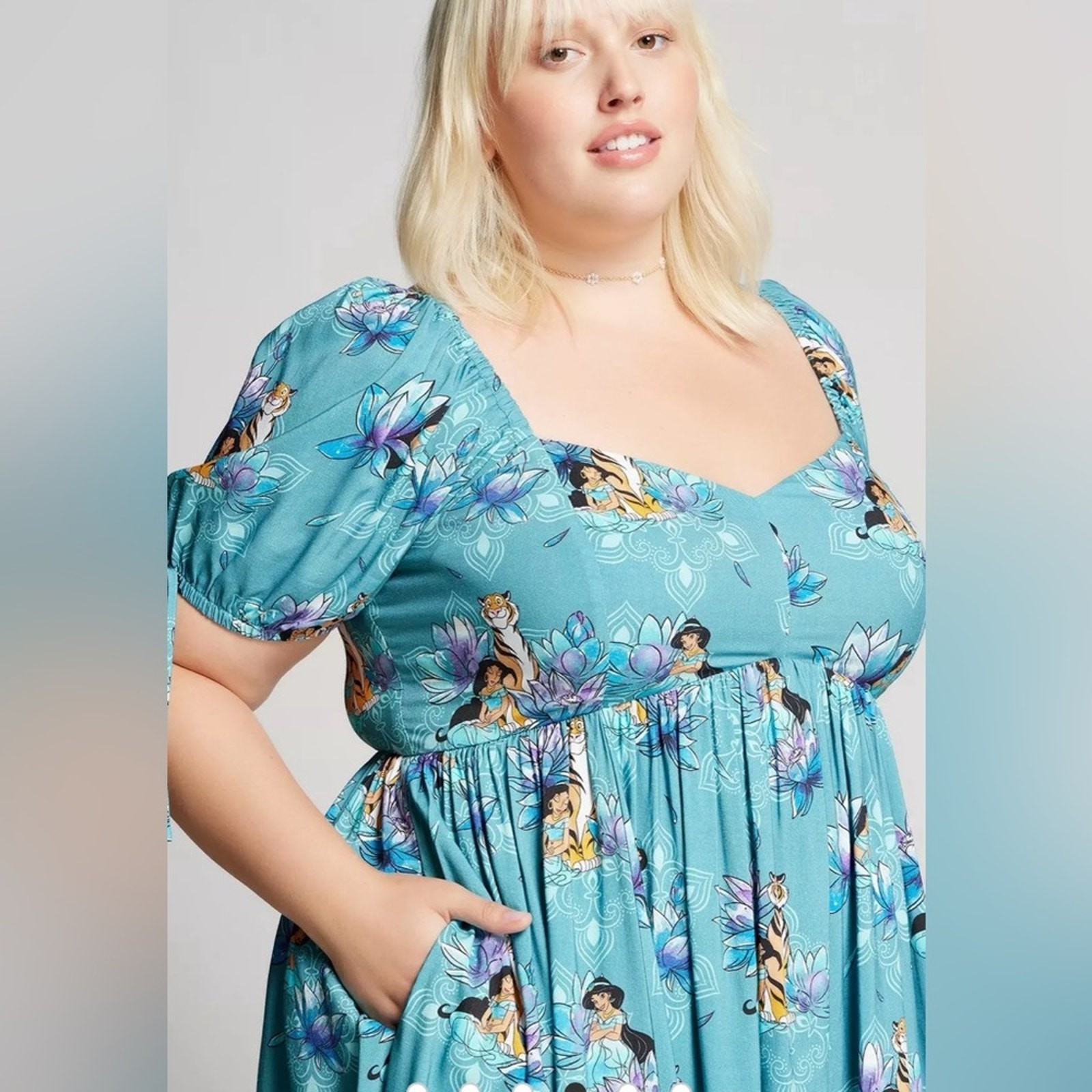 NWOT HER UNIVERSE DISNEY Aladdin Princess Jasmine Floral Midi Dress 4X