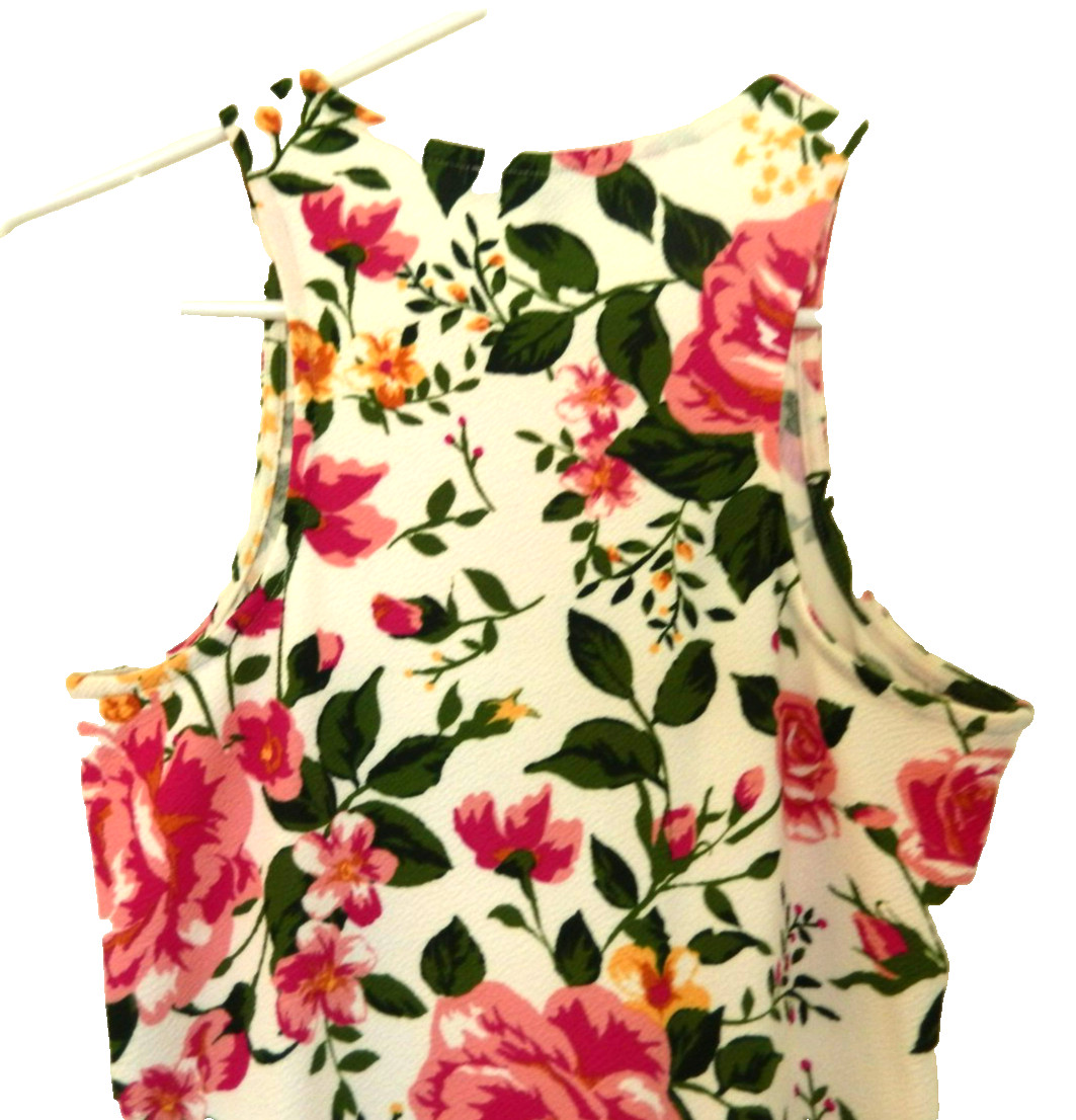 ABSOLUTELY! Comfy Stretchy Soft Crepe Floral Sleeveless Dress-M