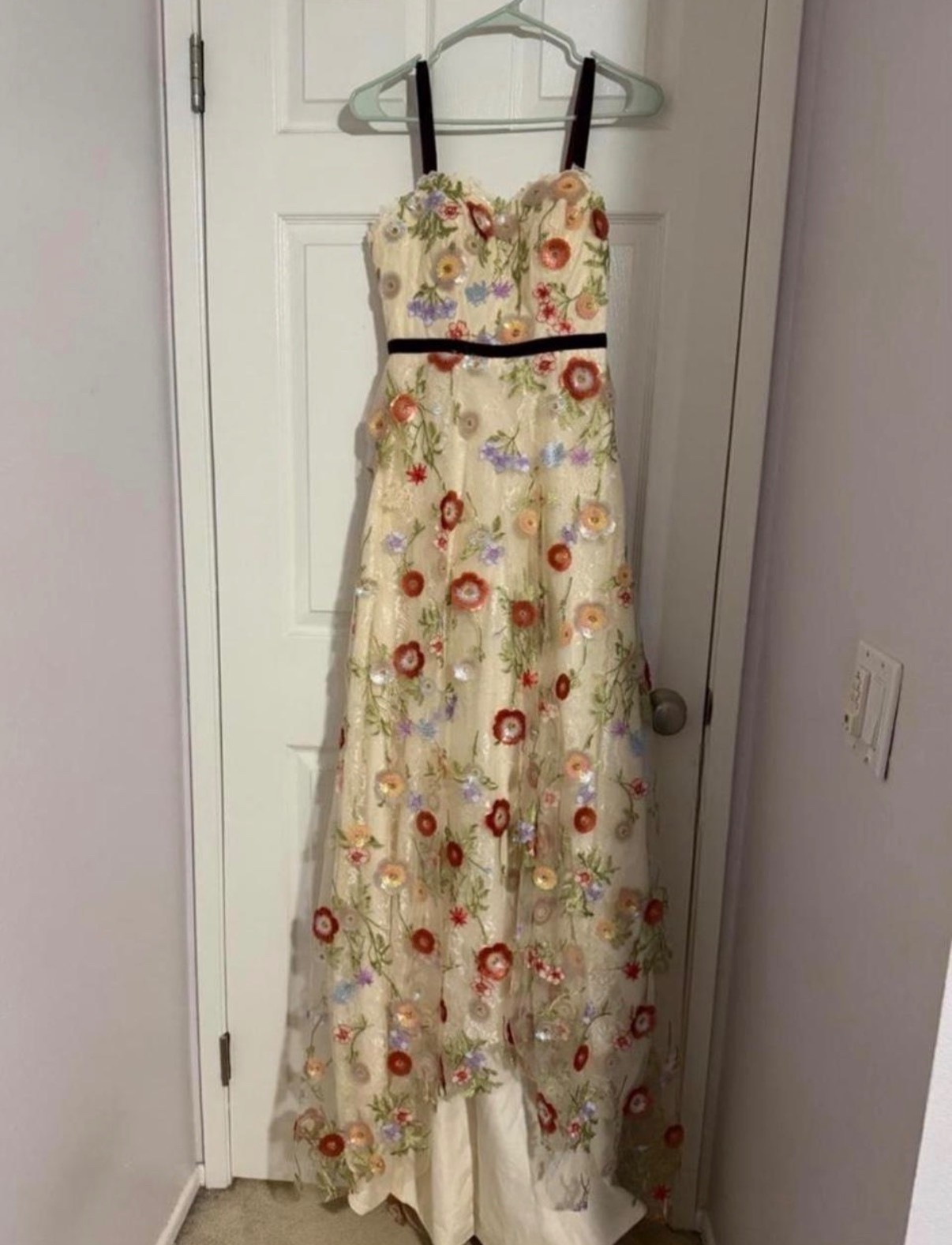 Custom Beaded Flower Prom Dress