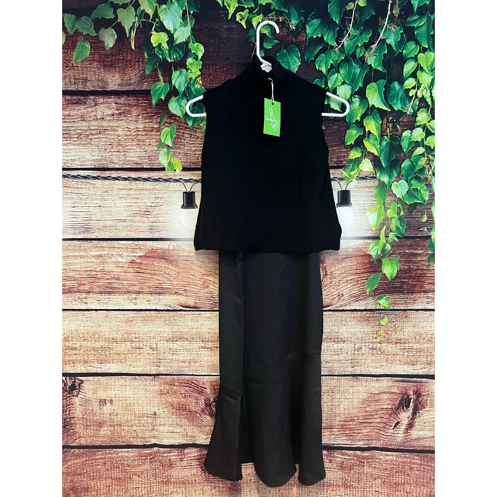 Sam Edelman Turtleneck Sweater with Slip Dress Midi Homecoming Prom Black Sz 0