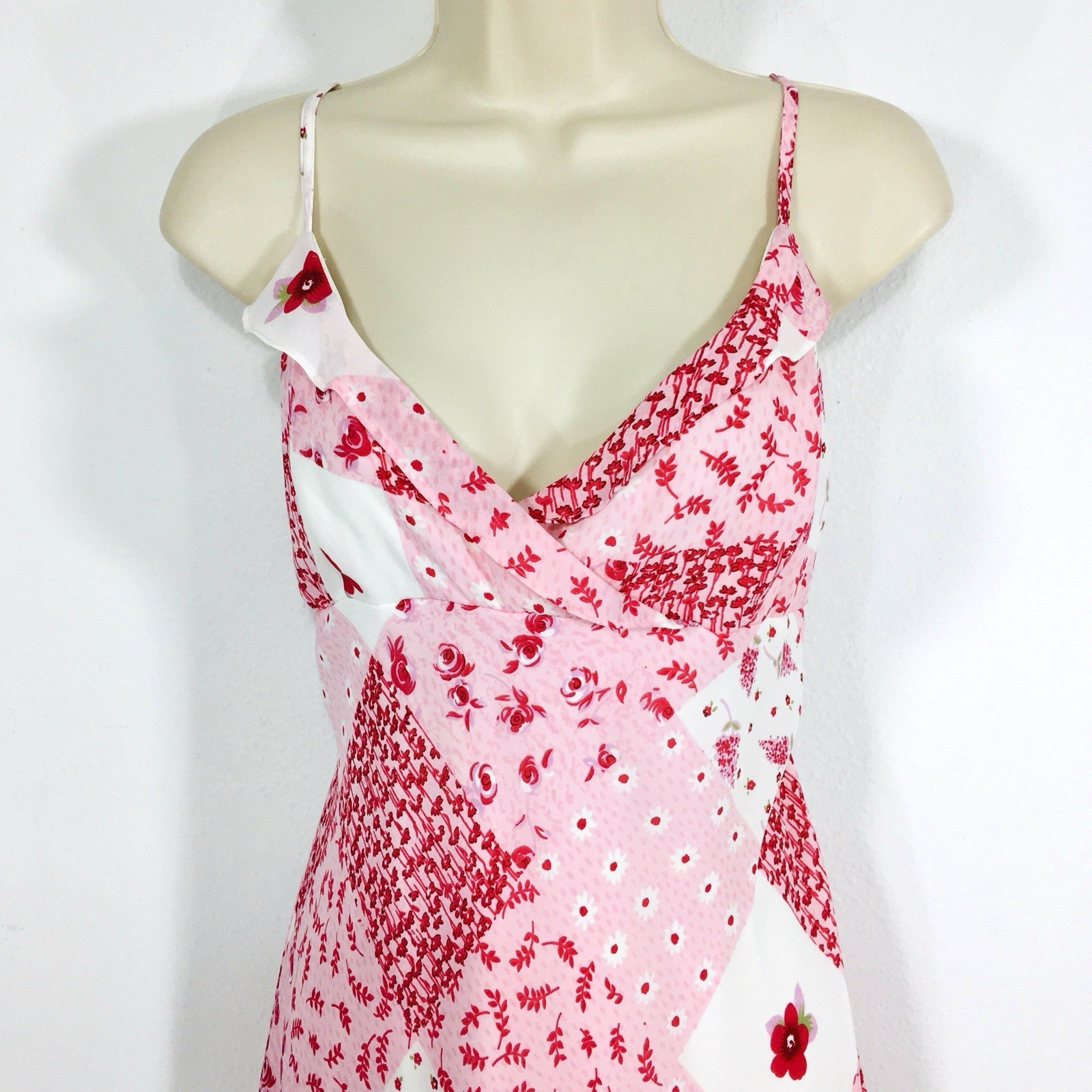 Vtg Jonathan Martin Floral Patchwork Slip Dress Sz 13 Cottagecore Fairy Whimsy