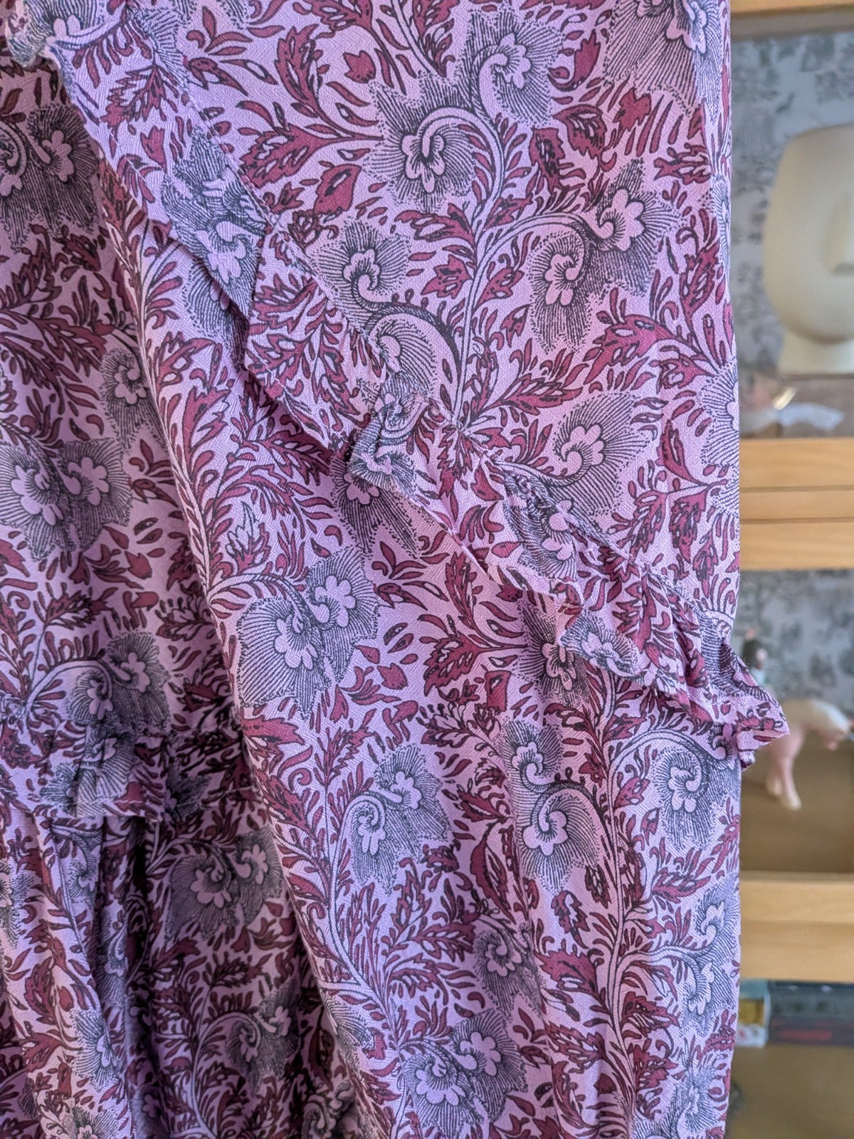 New La Redoute boho hippy peter pan collar relaxed fit floral maxi dress size 10