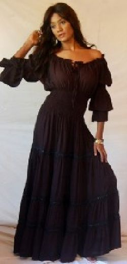 black dress peasant ruffled smocked lace sexy M L XL OS 1X 2X 3X 4X 5X 6X PLUS
