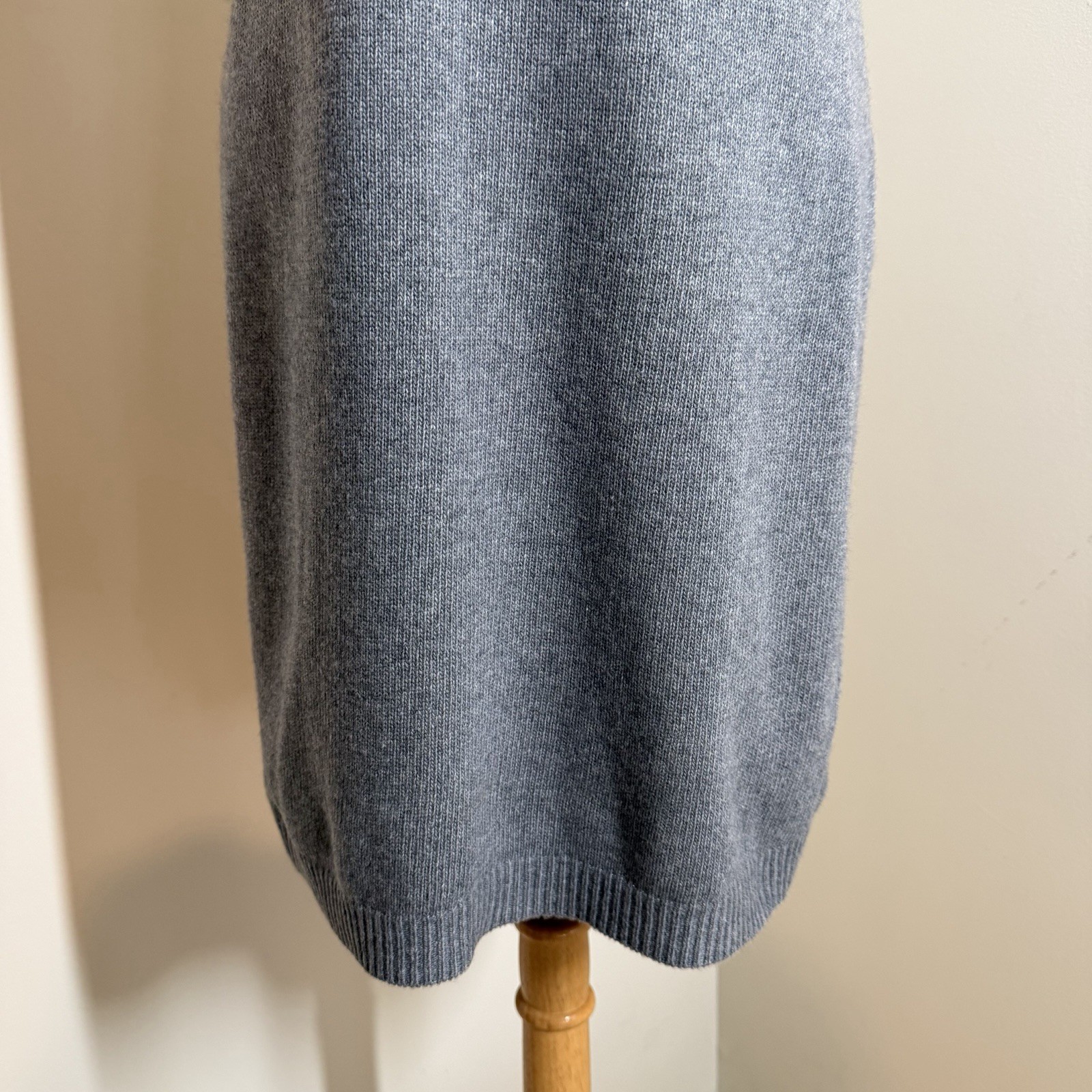Theory Grey Wool & Cashmere Blend Fabric -SZ M- Short Sleeve Knit Dress Stretch