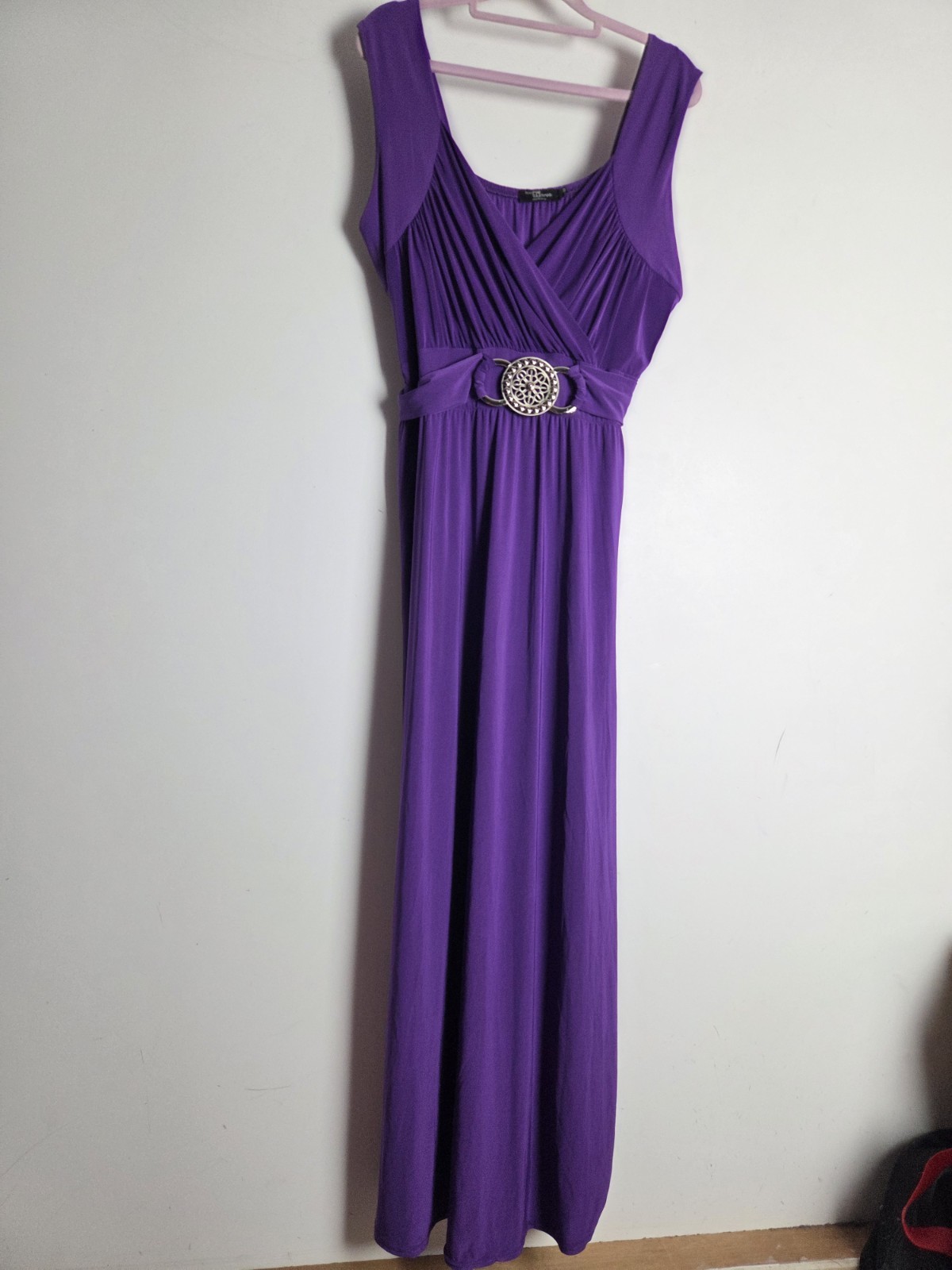 Purple Maxi Dress UK 20 22 Stretch Summer Too True Clothing