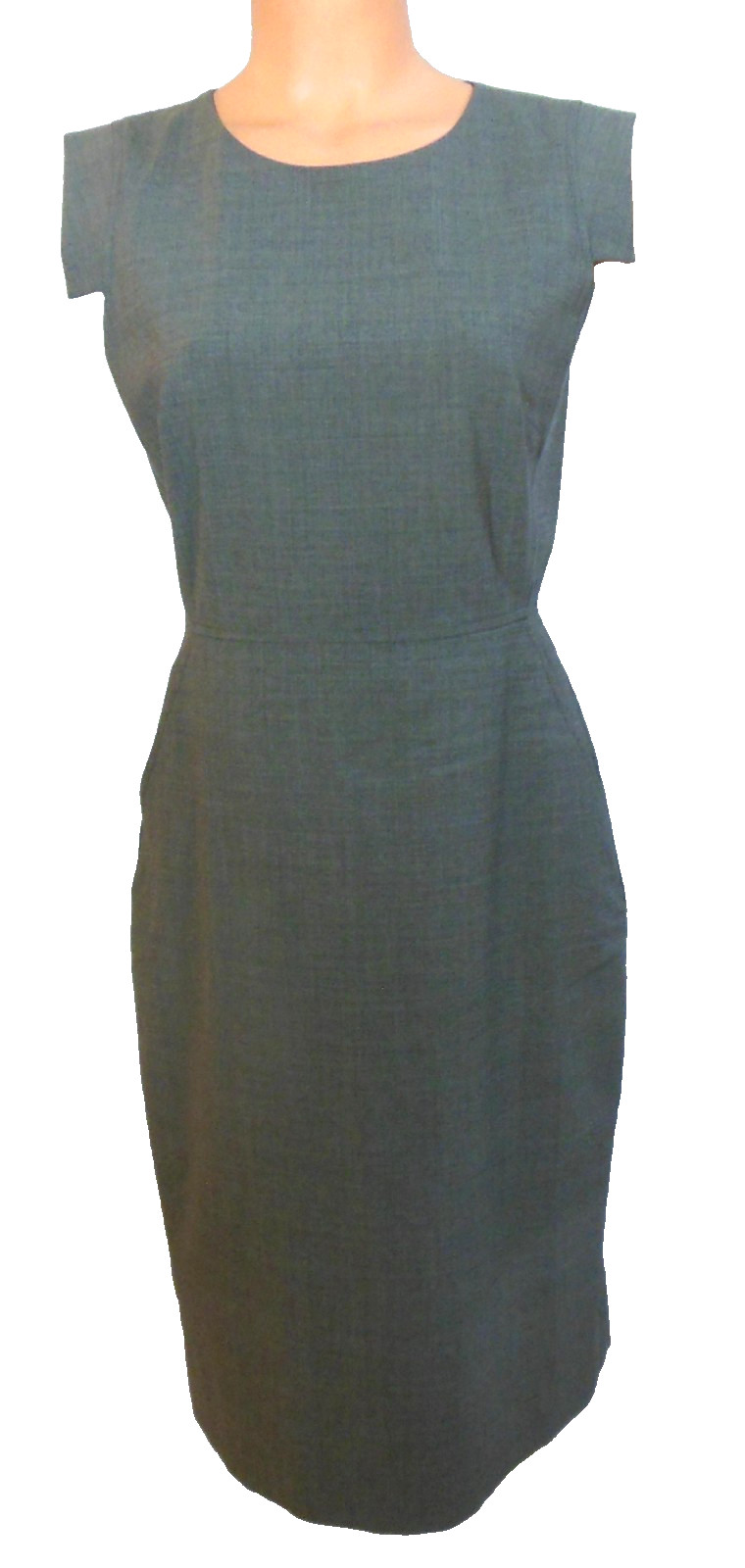 J. Crew Dress 6 Gray Italian Stretch Wool Fully Lined Straight Knee Length NWT