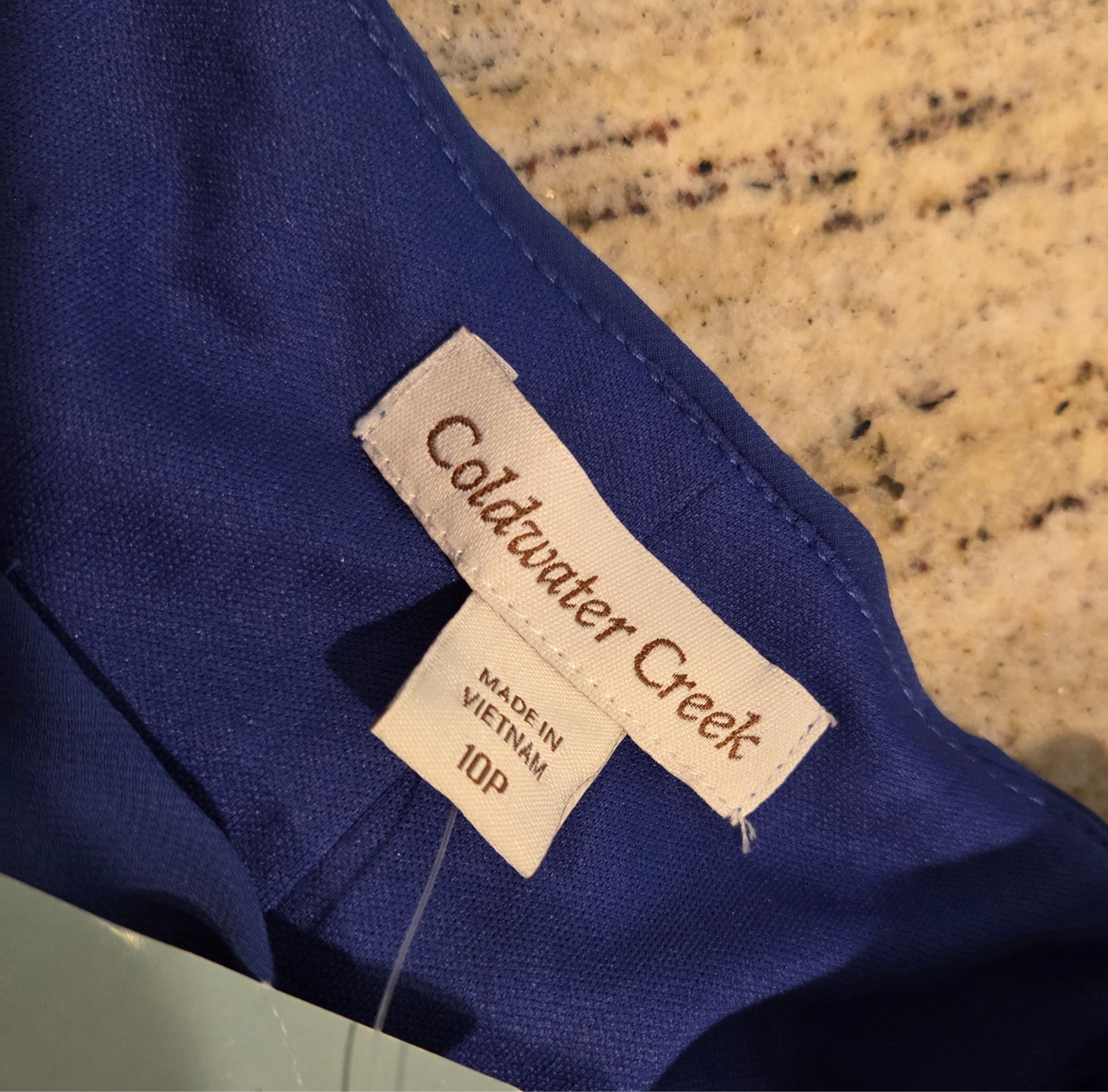 New! Coldwater Creek Sz 10P Iris Blue Chiffon Tiered Knee Length Dress Cocktail
