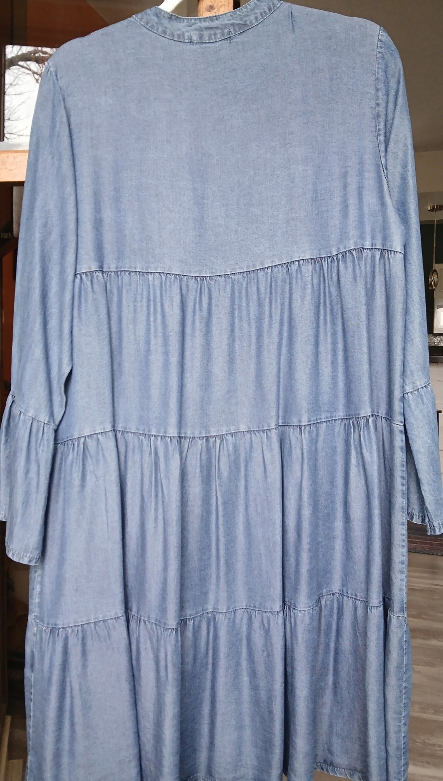 Valentina Naldi Dress. Large, Blue, Chambray. Made In Italy