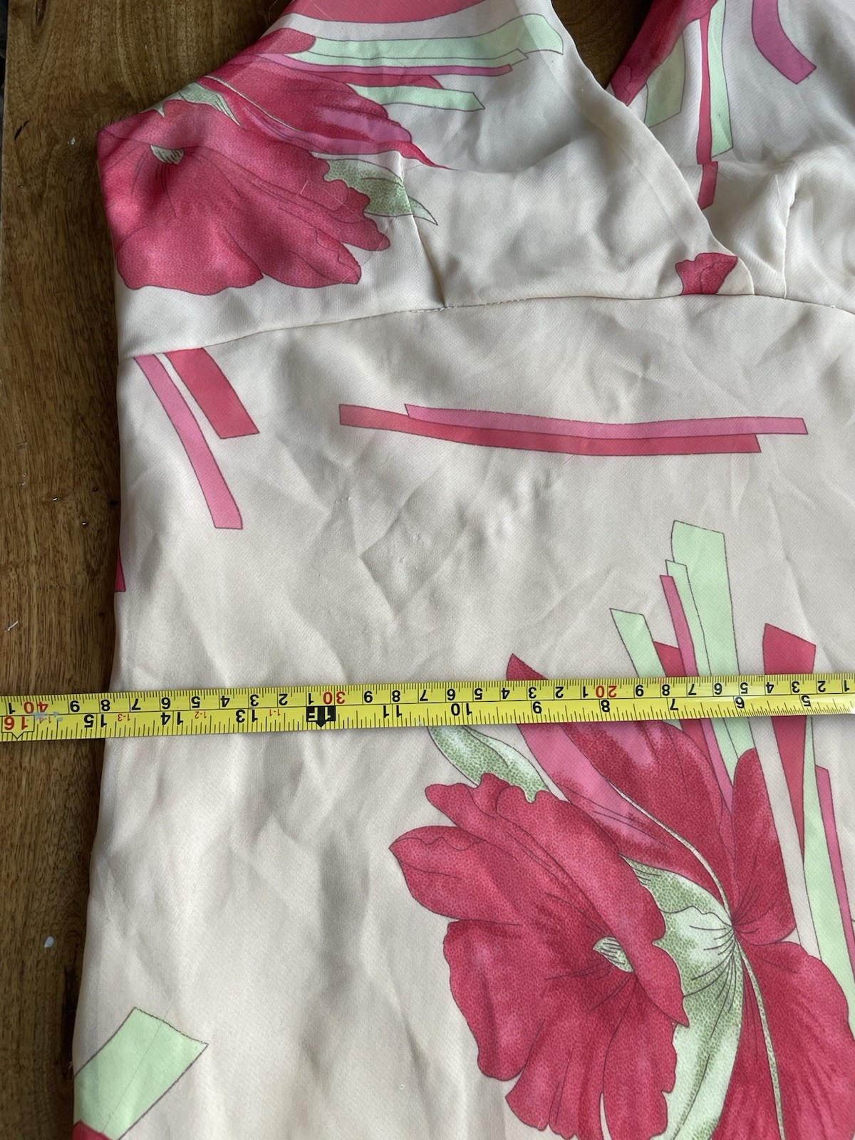 Gorgeous Floral Halter Midi Dress Beige with Pink&Green Floral Hawaiian Dress