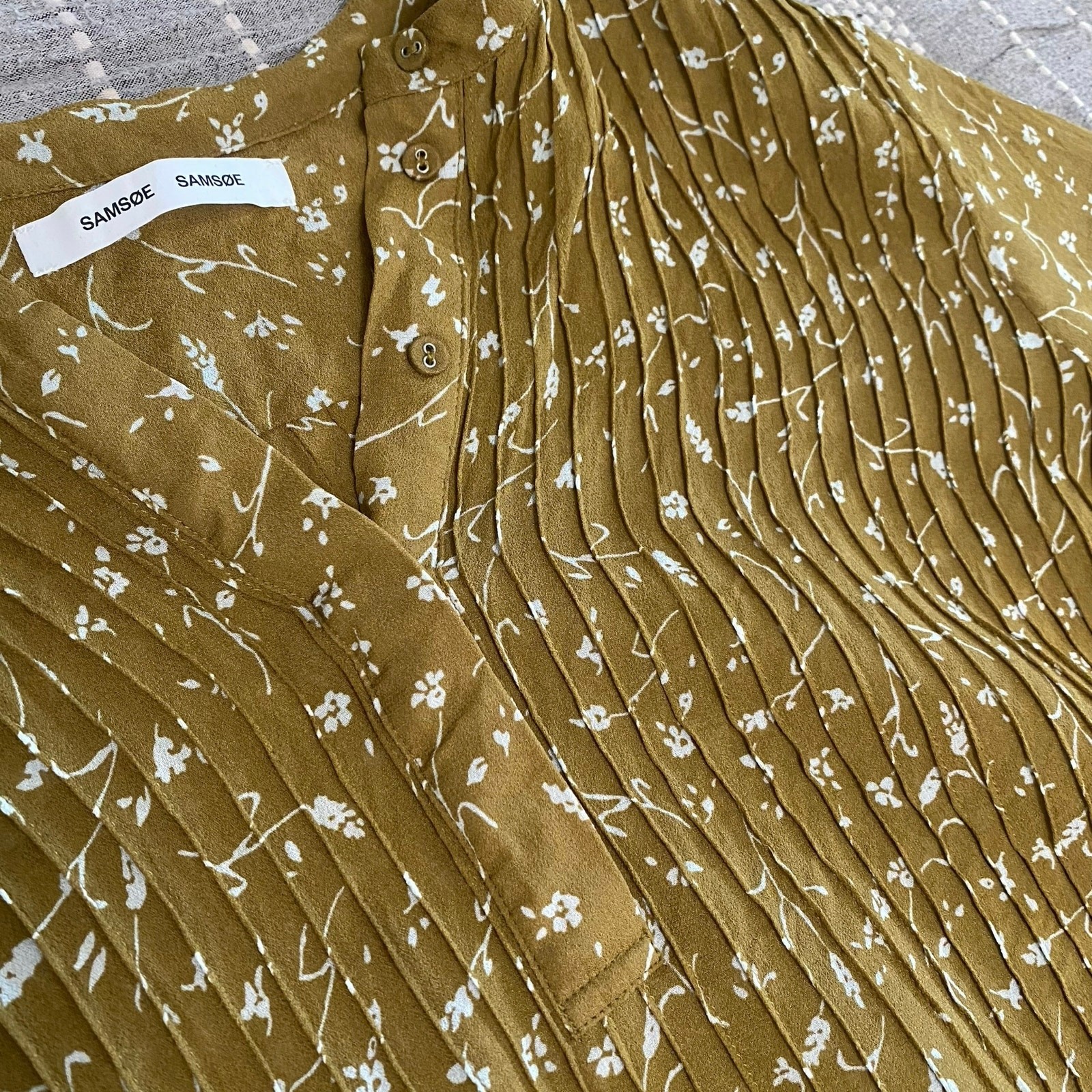 Samsoe Samsoe Pleated Midi Sheer Dress Women’s Size Large Cottagecore Fairy