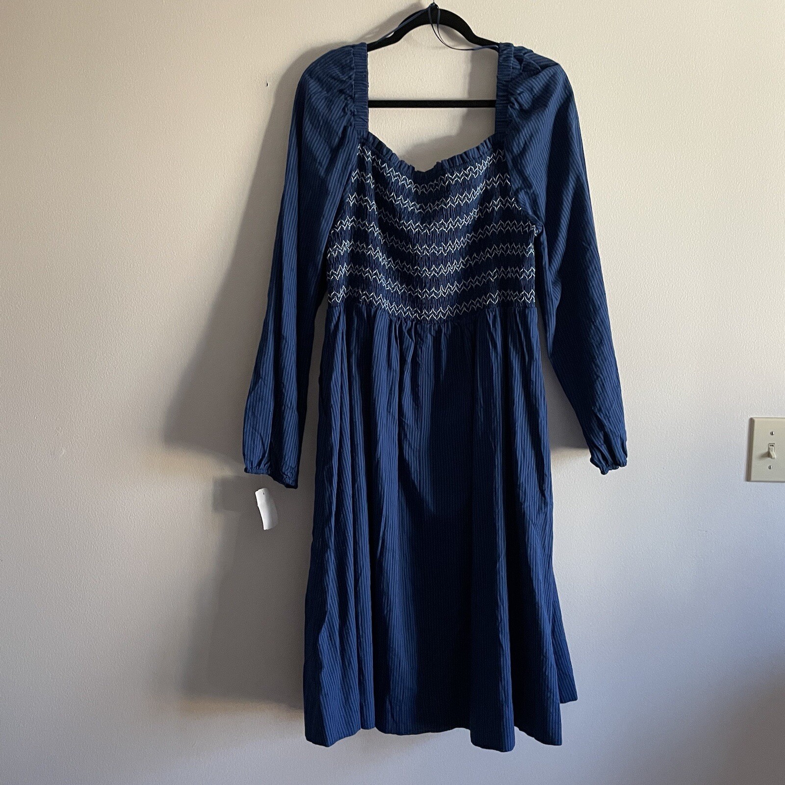 Draper James RSVP XXL Pockets Puff Sleeve Smocked Bodice Fit & Flare Dress NWT