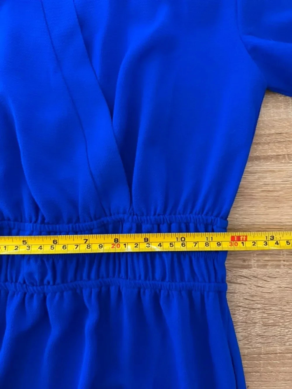 Monteau Los Angeles Royal Blue Maxi Dress Flutter Sleeve Smocked Waist Small