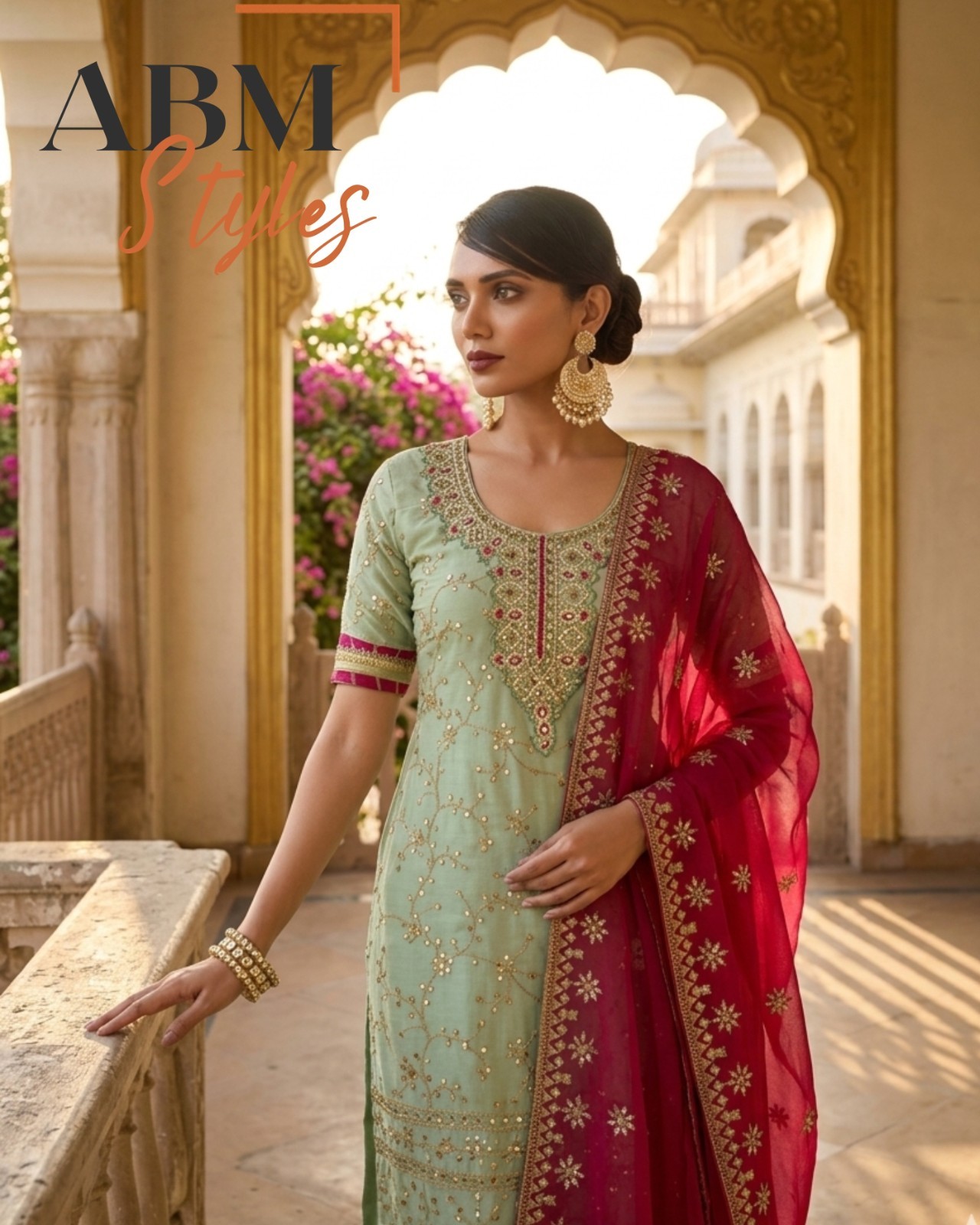 Sea Green Embroidered Georgette Pakistani Suit Se