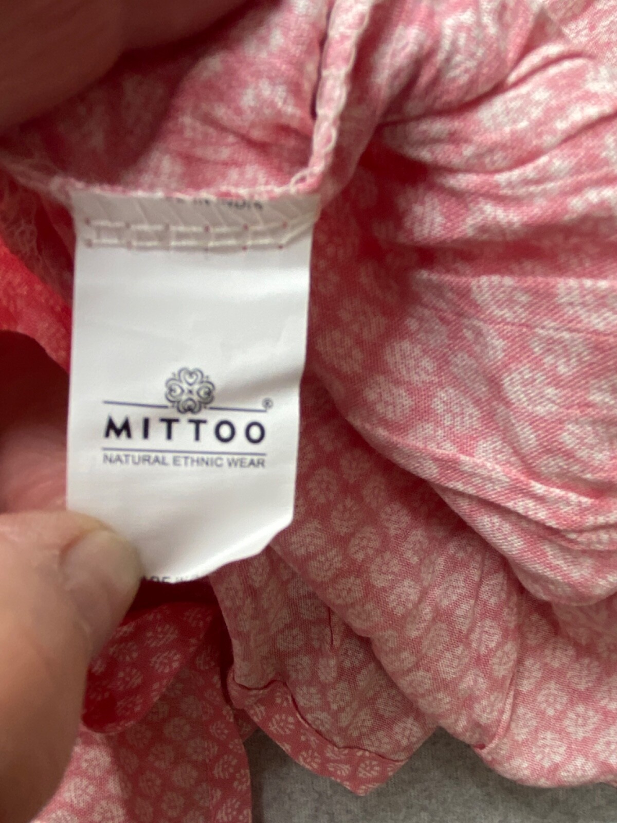 Mittoo by Khantil Womens Dress XL Boho Embroidered Maxi Pink Cottagecore