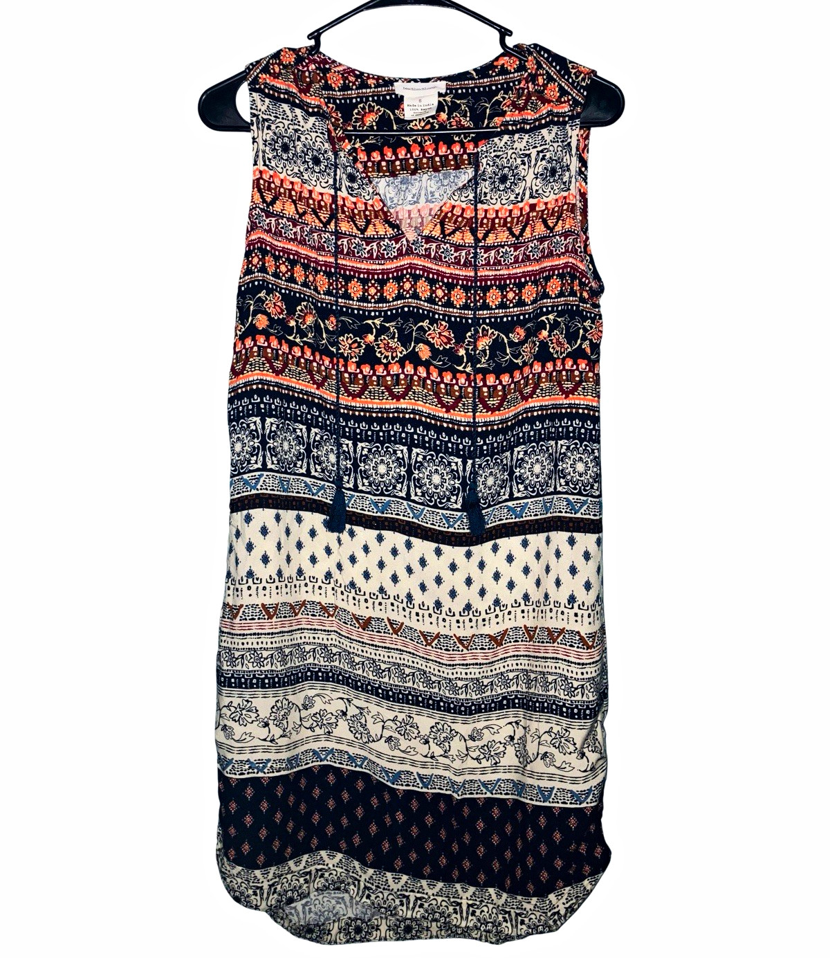 beachlunchlounge Women’s Floral Shift Dress Sleeveless Knee Multicolor S Rayon