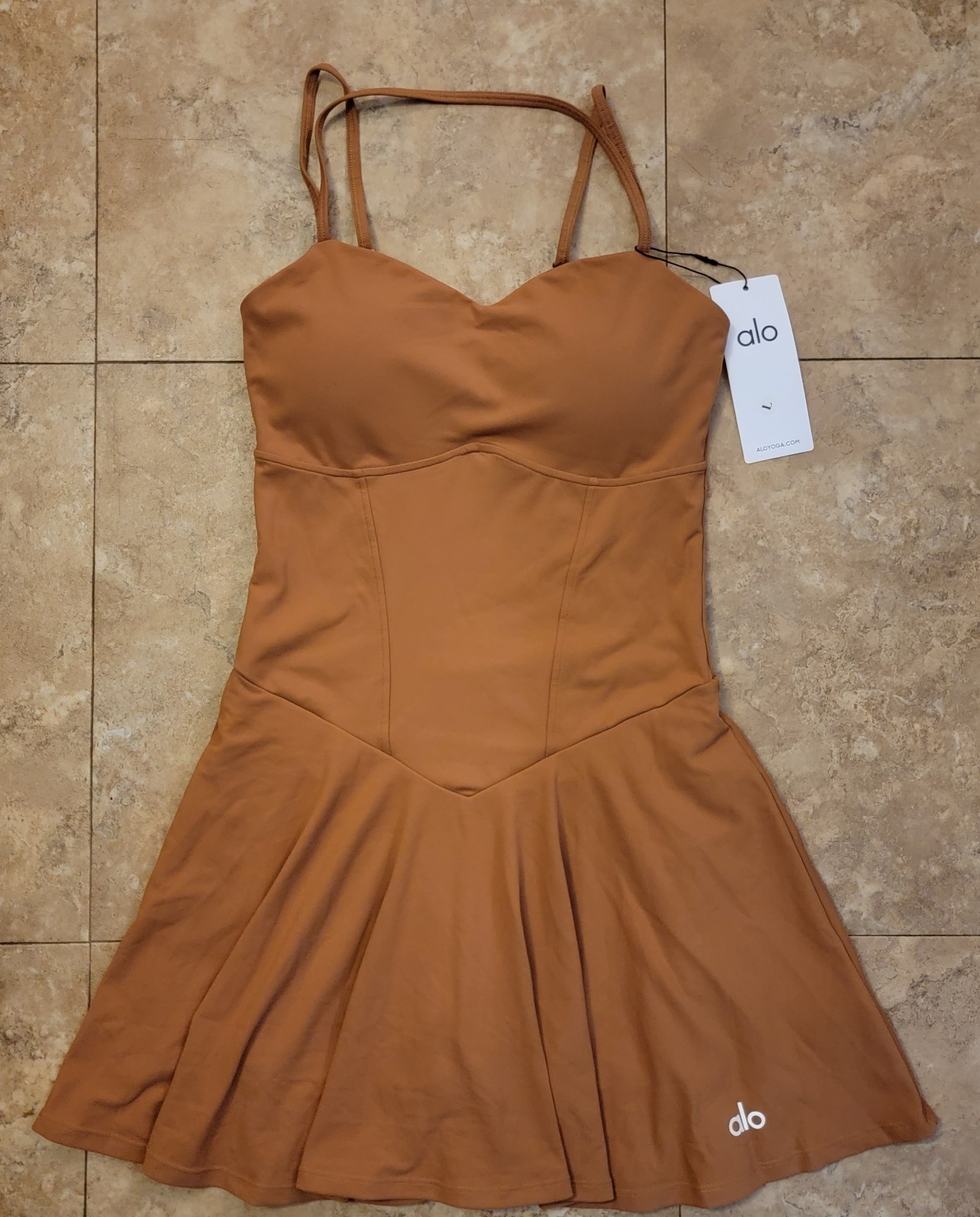 ALO Yoga Alosoft L Courtside Carmel Tennis Dress Athleisure Active Pickleball