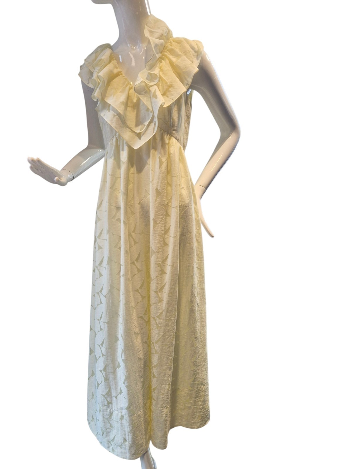 Lilly Pulitzer Ritamarie Ruffle Maxi Dress Yellow Floral Size 4 NWT Flaw