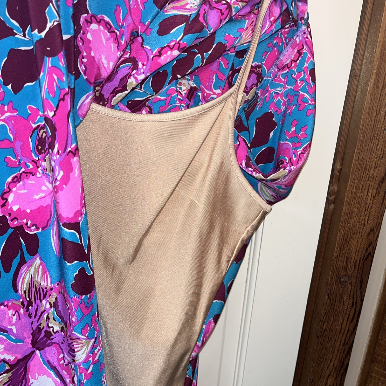 Lilly Pulitzer Monnae Silk Maxi Caftan Ruffle rhapsody orchid you not NWT L/XL
