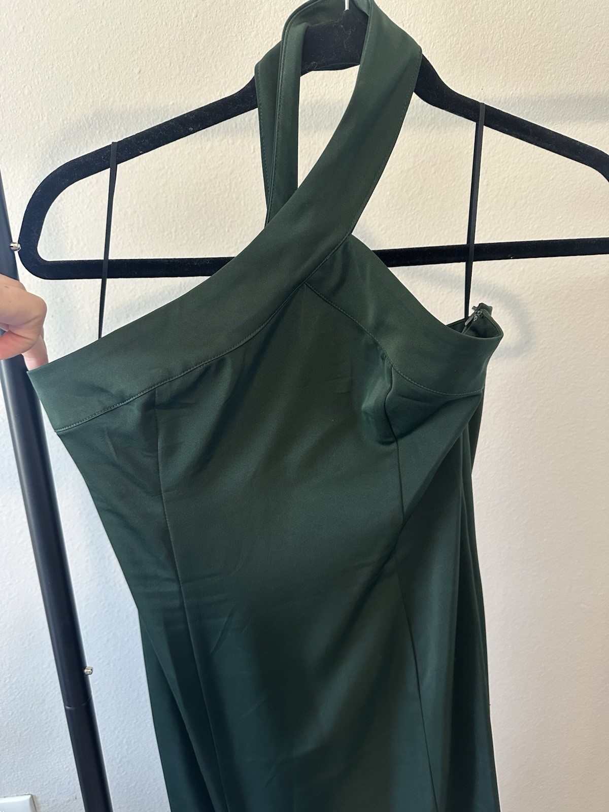 NBD From Revolve Women’s Dark Green Formal One Shoulder Right Leg Slit Dress S