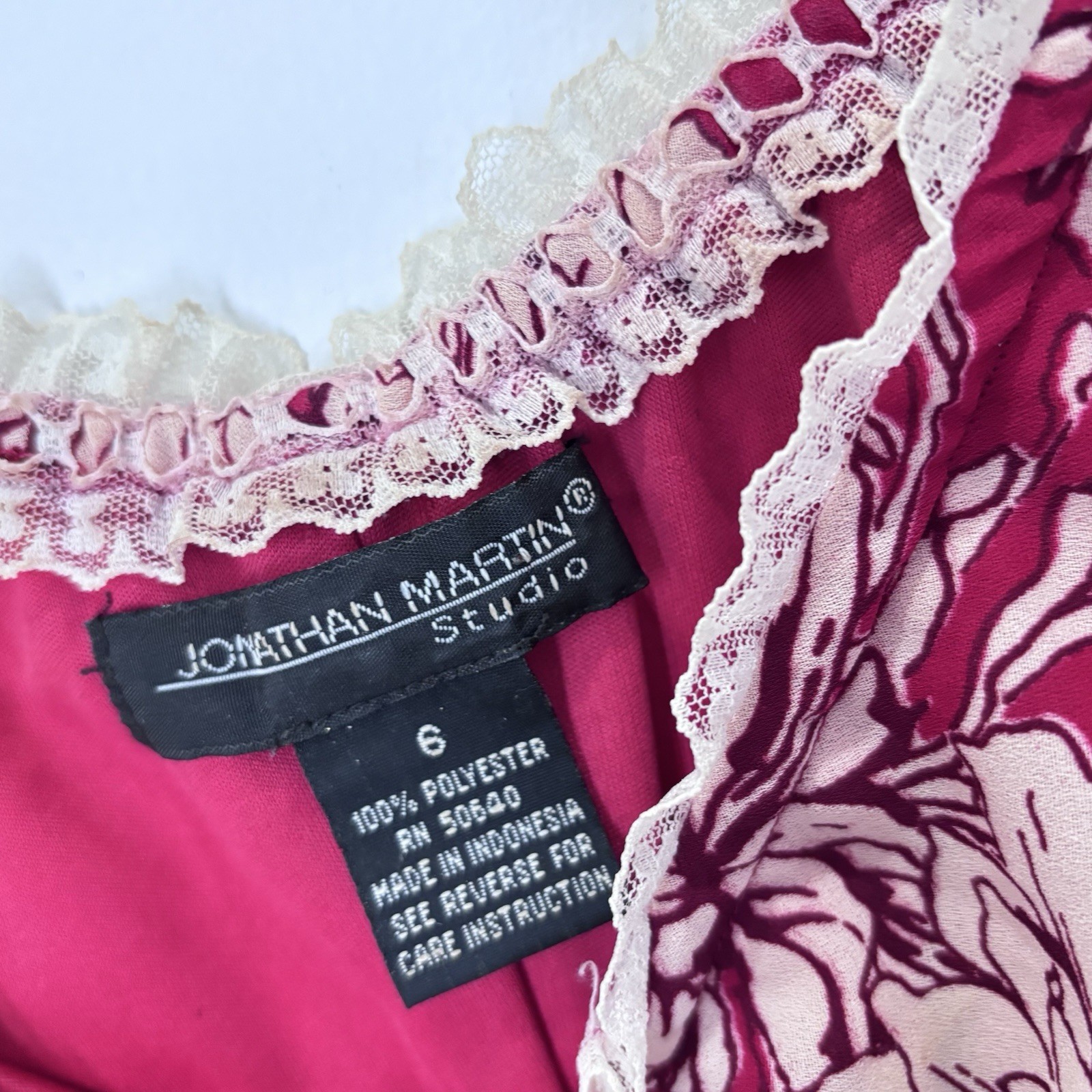 Vintage Jonathan Martin Whimsical Lace Trim Romantic Fairy Y2K Dress Size 6 *C3