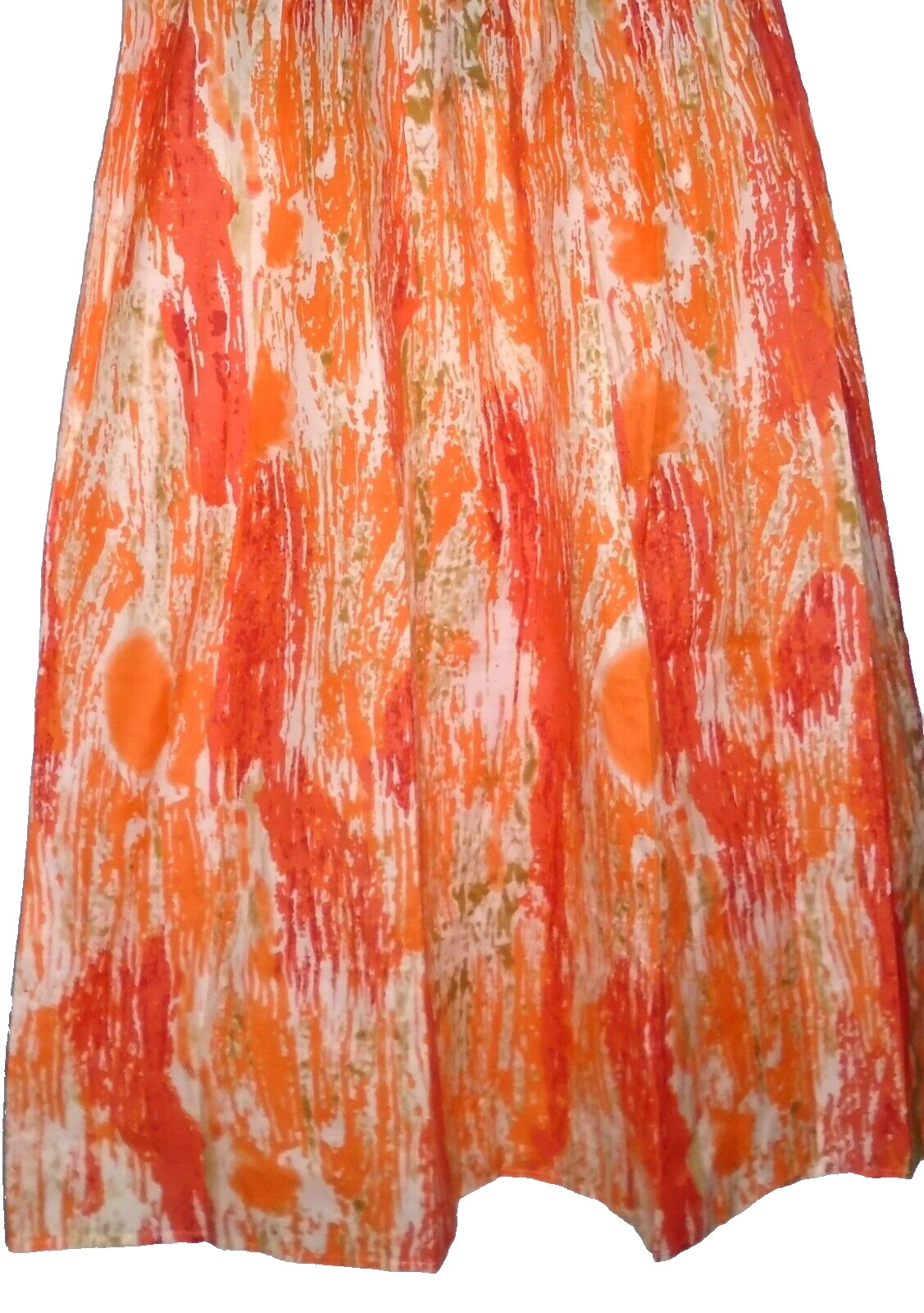 Advance Sundress Mumu Sleeveless V Neck Tie Dye Free Size Fits 1X 2X Red Orange