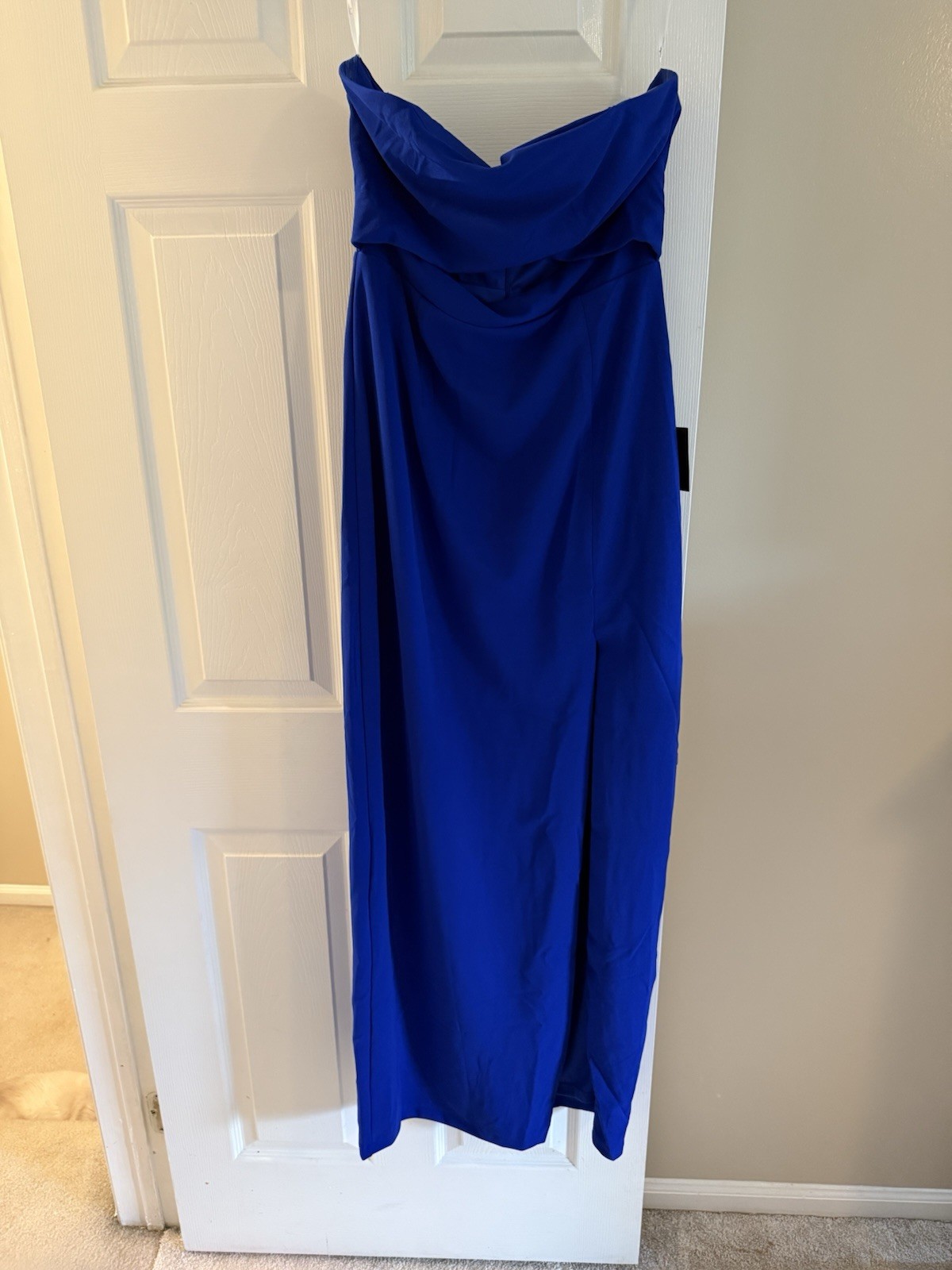 Lulus Strapless Cutout Column Maxi Dress Electric Blue NWT SZ LG