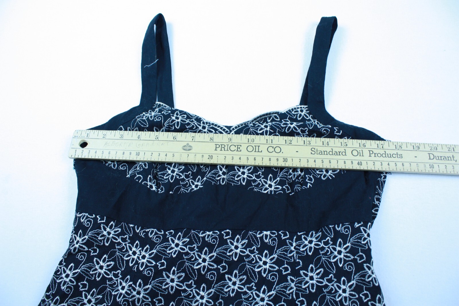 Vtg Black Floral Eyelet Sundress Boho Cottagecore Y2K Soft Girl Babydoll size 12