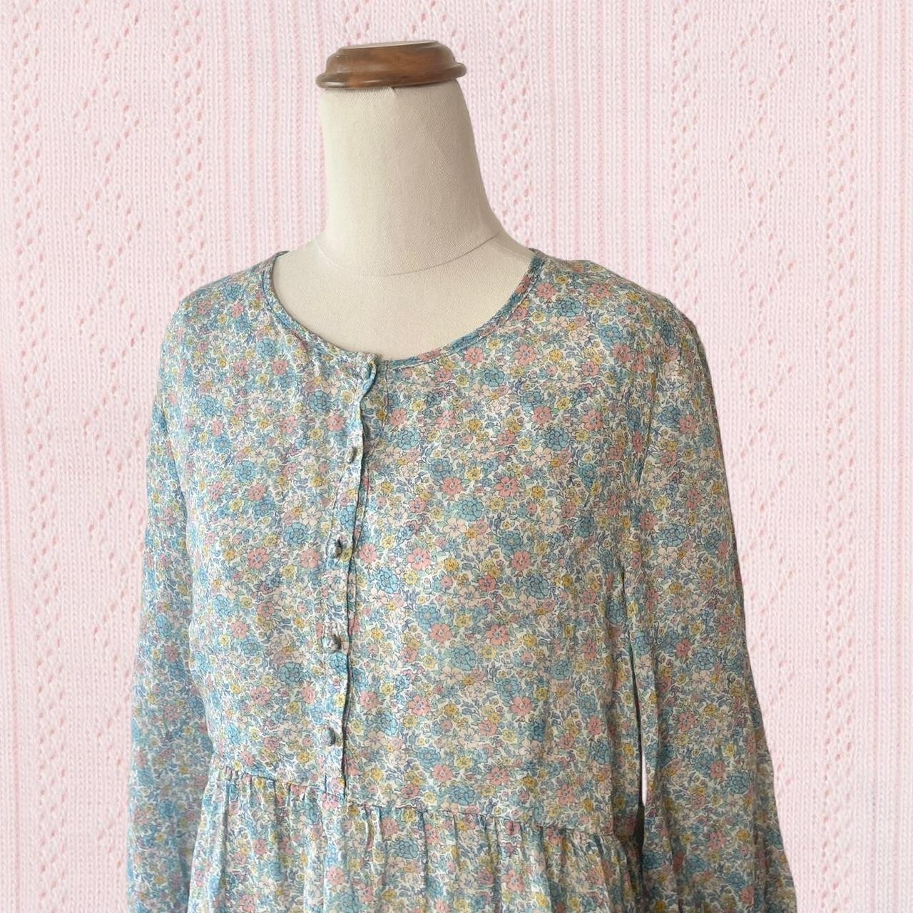 Oak Meadow Maxi Dress Size S Ditsy Floral Brand New Long Sleeves Peasent