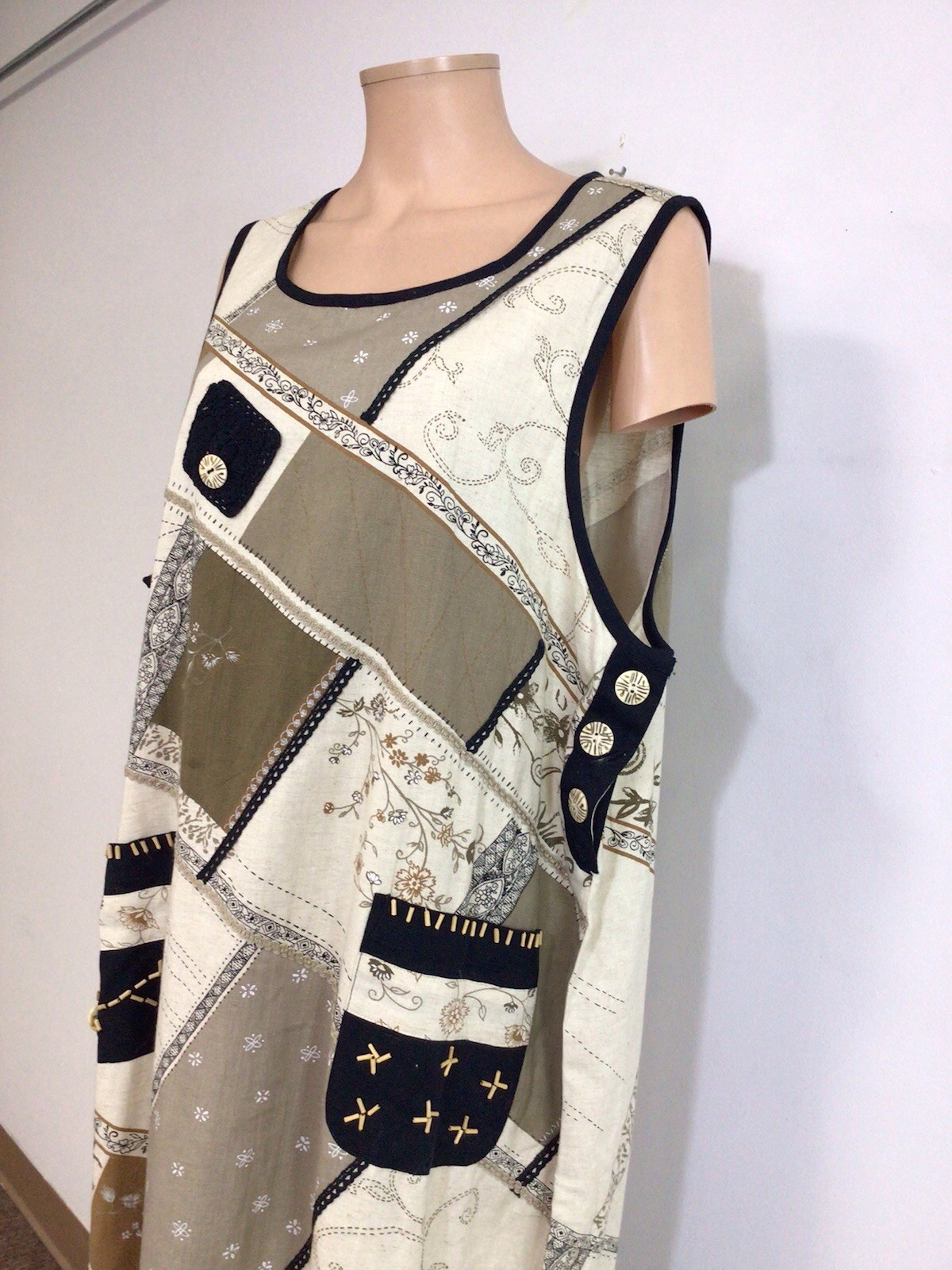 Fashion Bug Patchwork Maxi Dress Y2K Womens 20