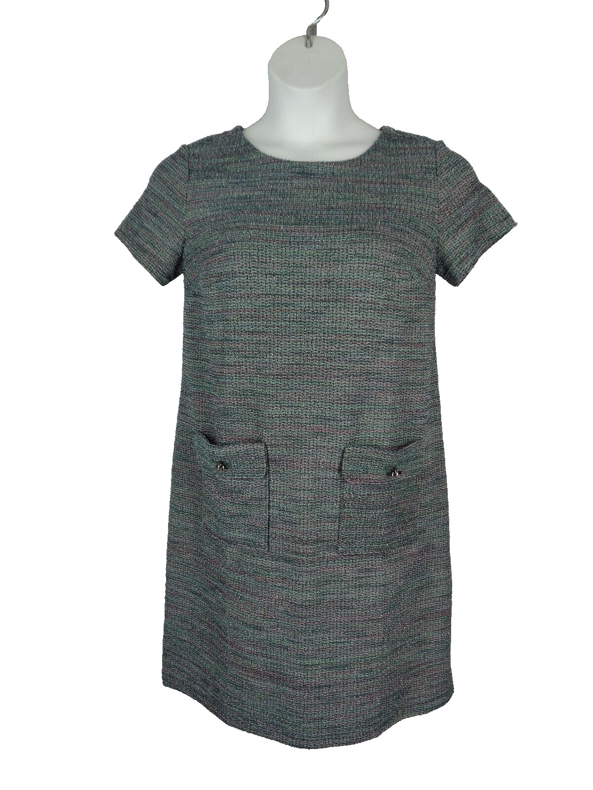 Loft Tweed Tie Back Shift Dress Size 8 Career Office NEW