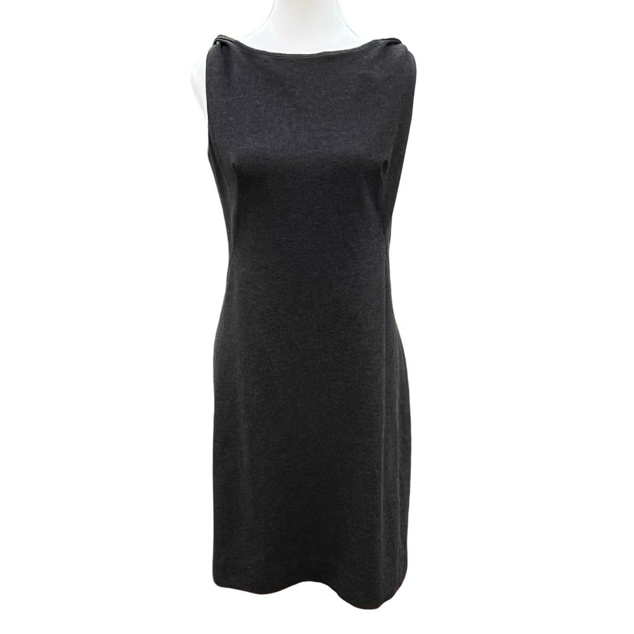 MM LaFleur Womens 12 Lydia Twist Strap Ponte Sleeveless Sheath Dress Gray