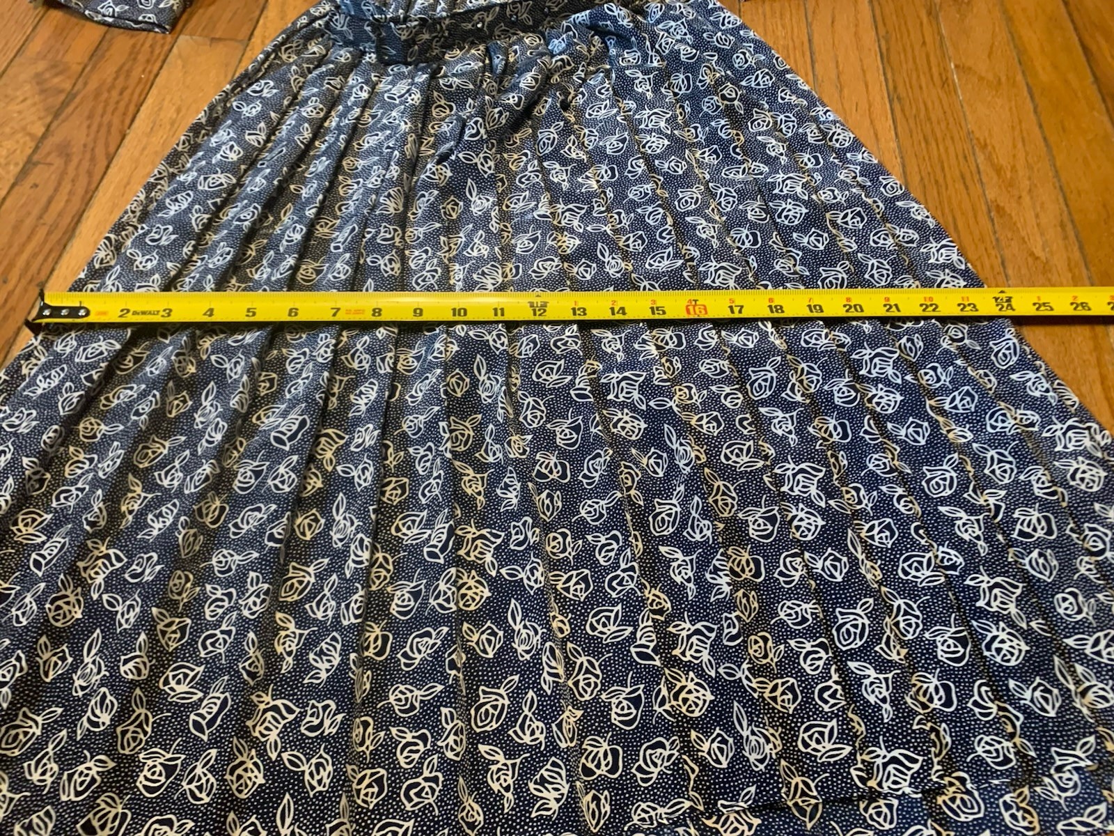 VTG 80s Breli II Lace Collar Cottage Core Prairie Dress Blue White Floral Sz 8