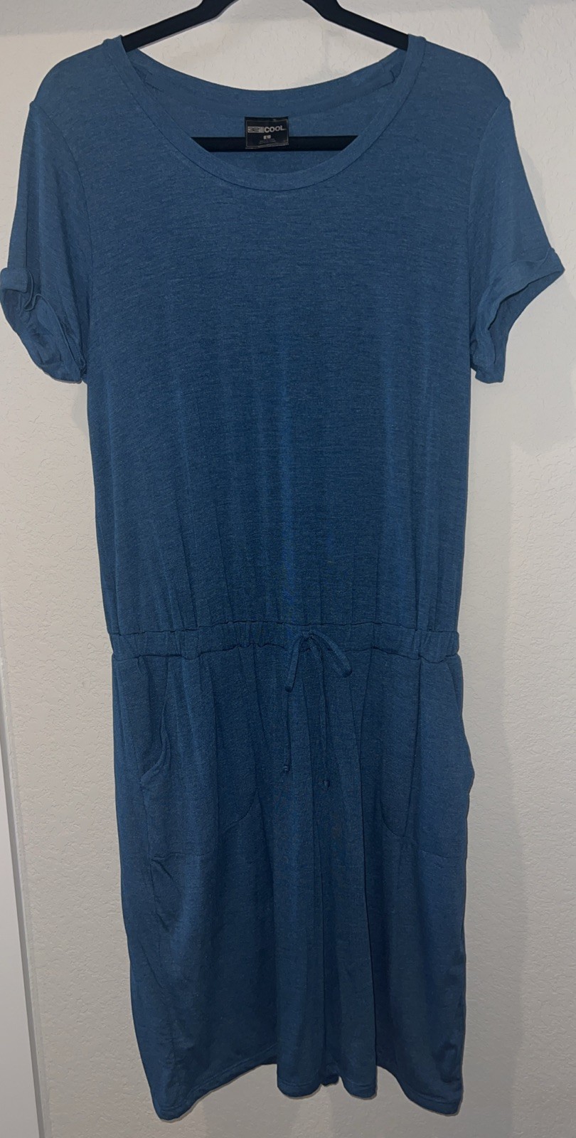 32° DEGREES COOL Women’s Slip On Sheath Style Casual Dress Blue Size LG EUC