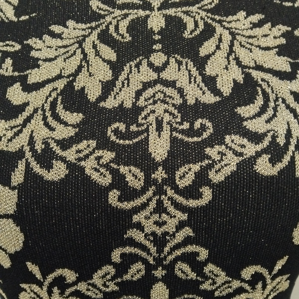 M&Co Floral Brocade Style Knitted Black & Gold Dress UK 16 BNWT Autumn Winter