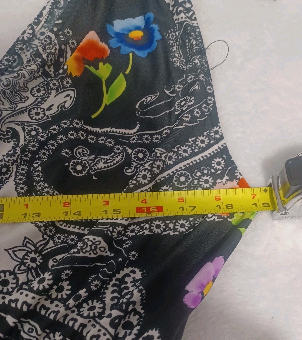 Maxi Dress No Labels 60″ Long From Shoulder Floral Paisley Graphics (See Pics)