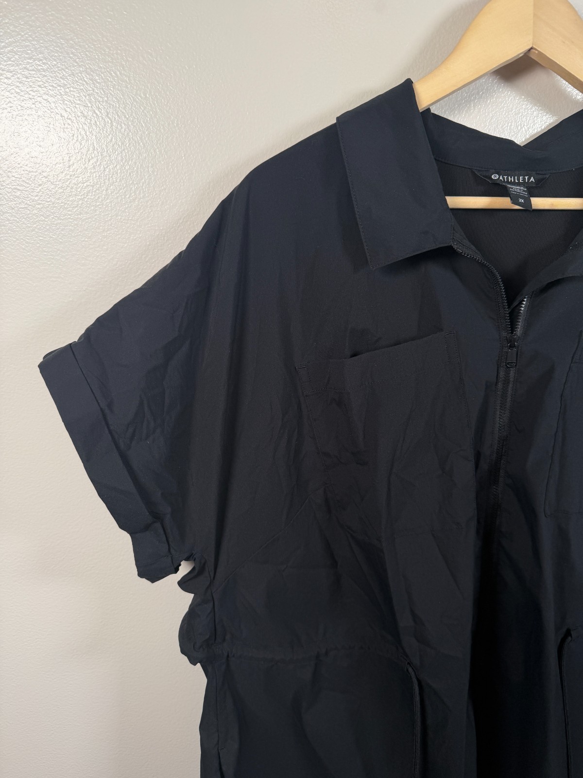 Athleta Topspin Dress Size 2X Black Travel Athleisure Active Sporty Casual