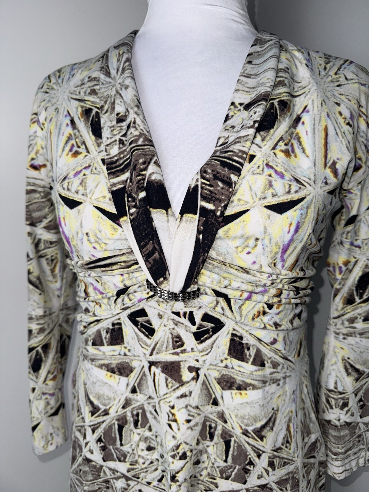 Roberto Cavalli Geometric Python Print Mini Dress/Size 4-6