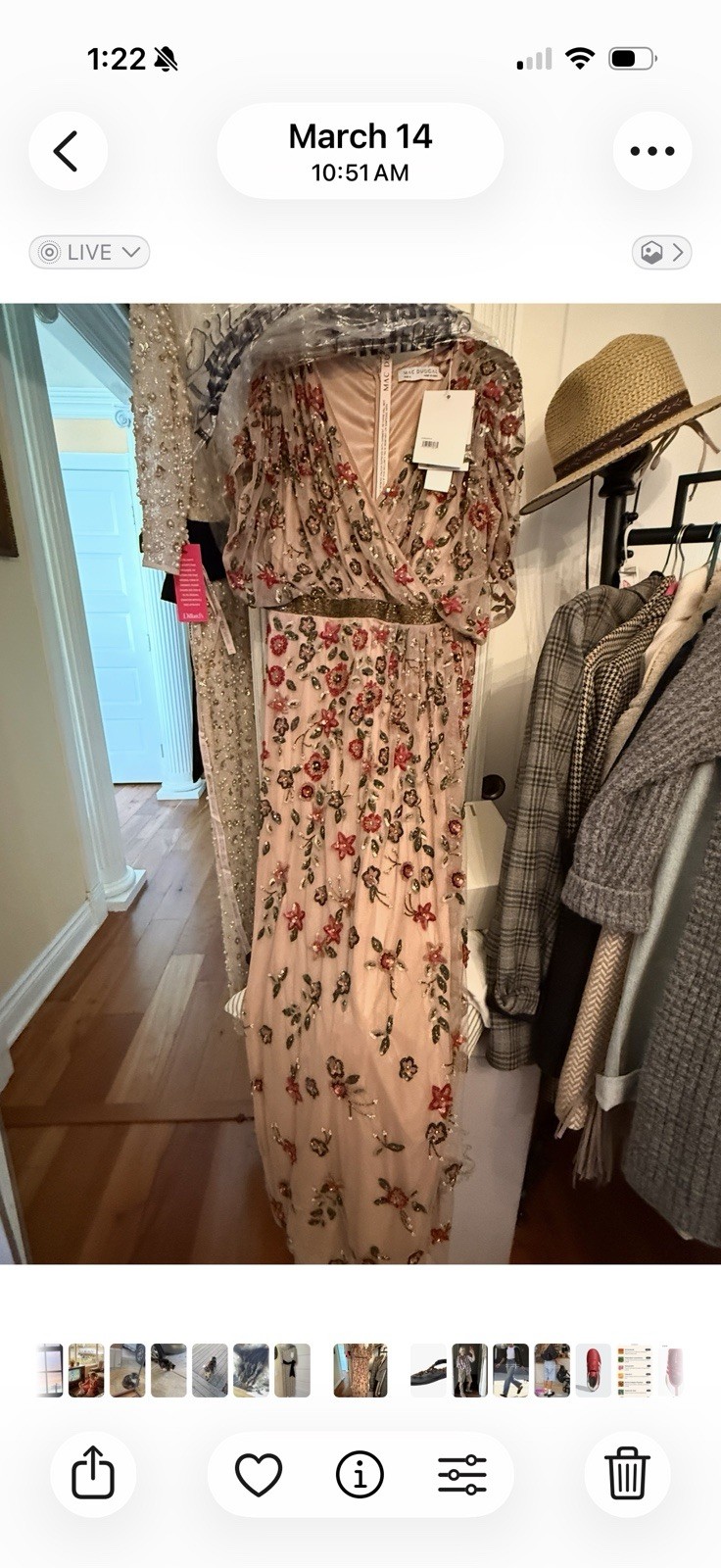 Mac Duggal Floral Beaded Embroidered V-Neck Mesh Lined Long Gown 4 Rose