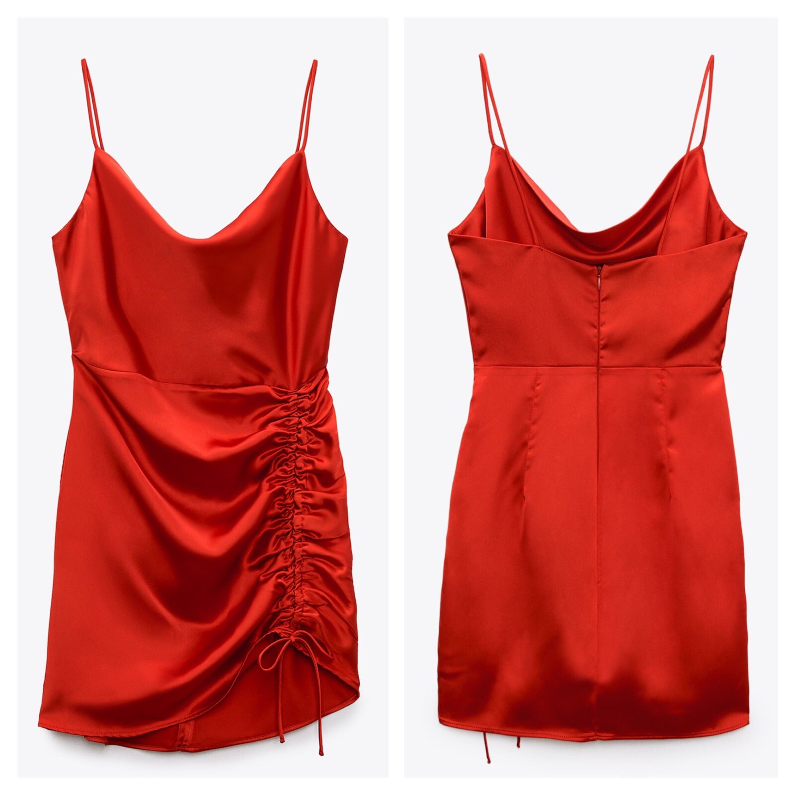 ❤️Bloggers Favorite❤️ NWT Zara Draped Muni Dress in Red Size Medium