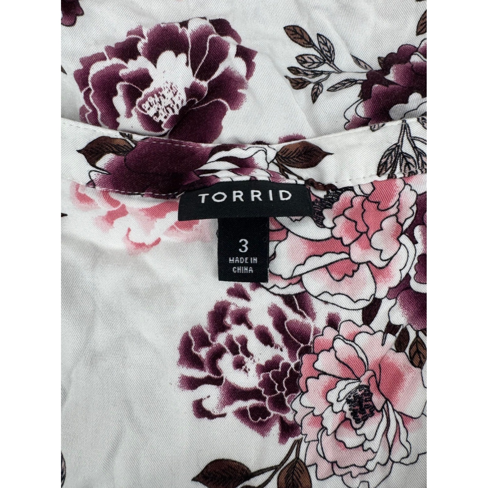 Torrid Floral Sleeveless Zip Front Drawstring Waist Pocket Dress Plus Size 3 3X