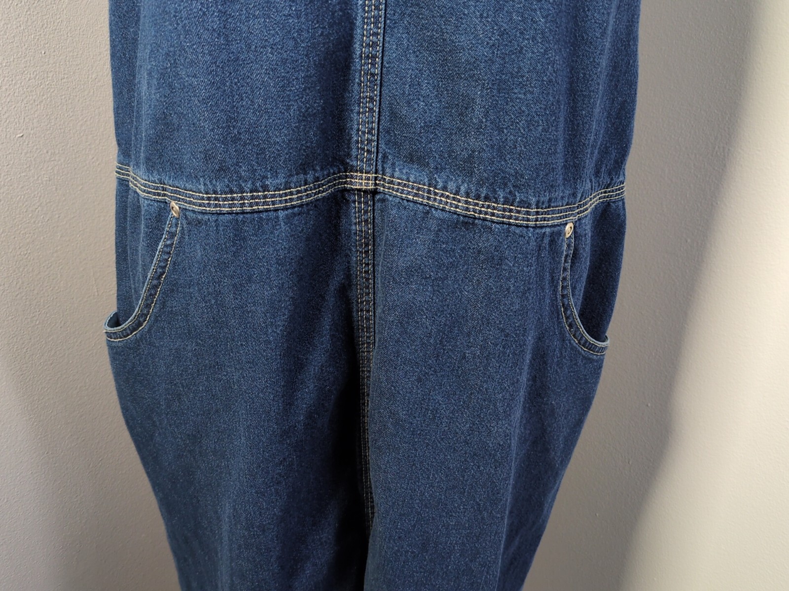 VTG Basic Edition Denim Sleeveless Maxi Dress, Women’s S, Pockets Dark Wash
