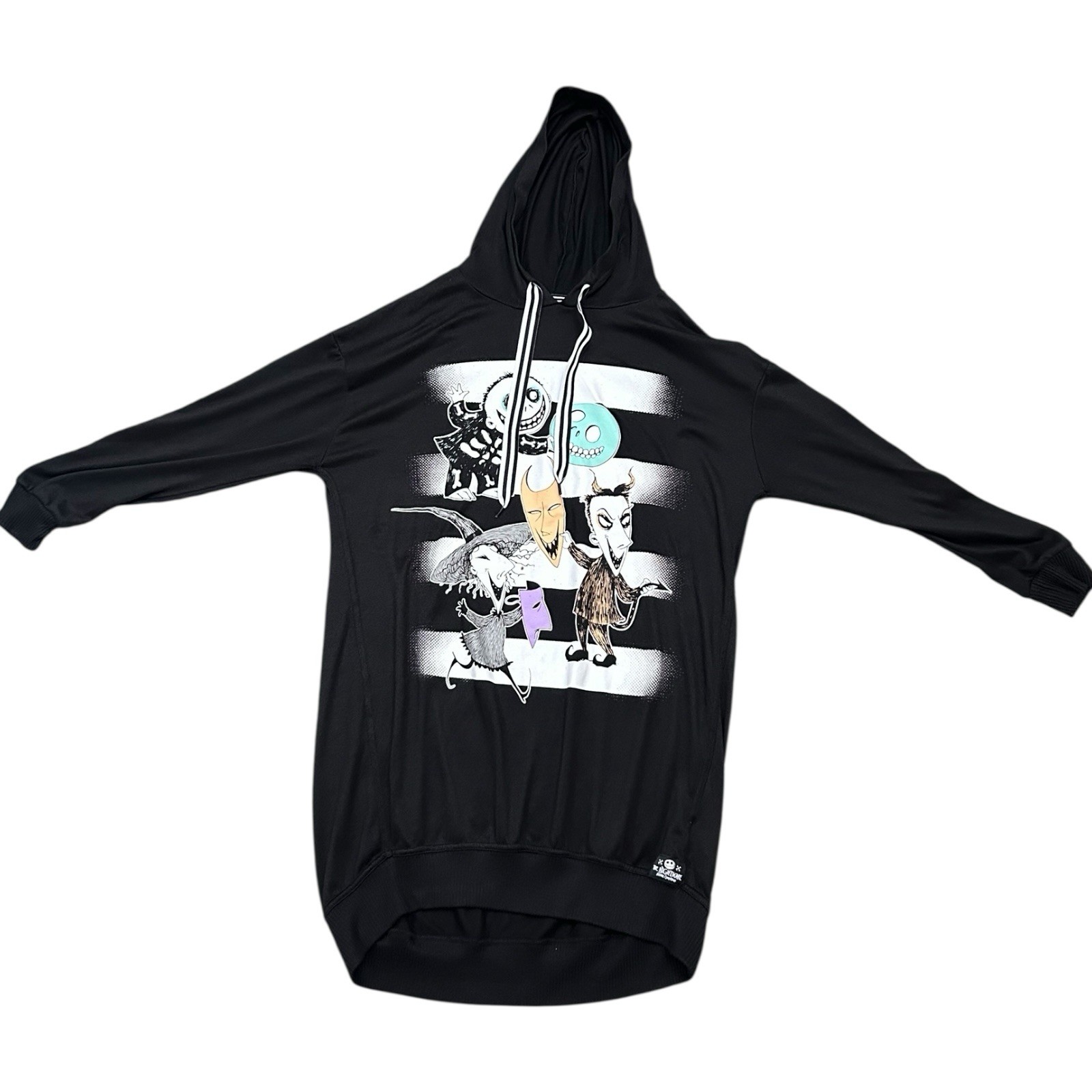 Nightmare Before Christmas Hooded Sleep Shirt Hoodie Dress Black M 8-10 Disney