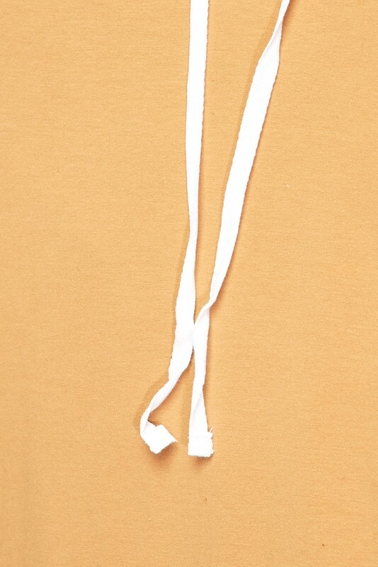 Casual Soft Cotton Stretch Drawstring Hooded Short Sleeve Bodycon Mini Dress