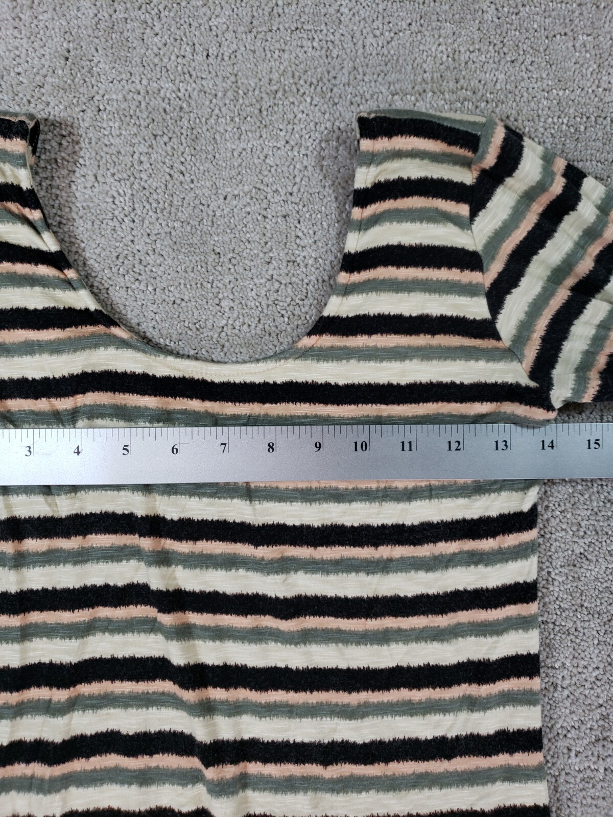 Dolan Left Coast Collection Womens Maxi Dress Large Beige Stripe Long Sleeve