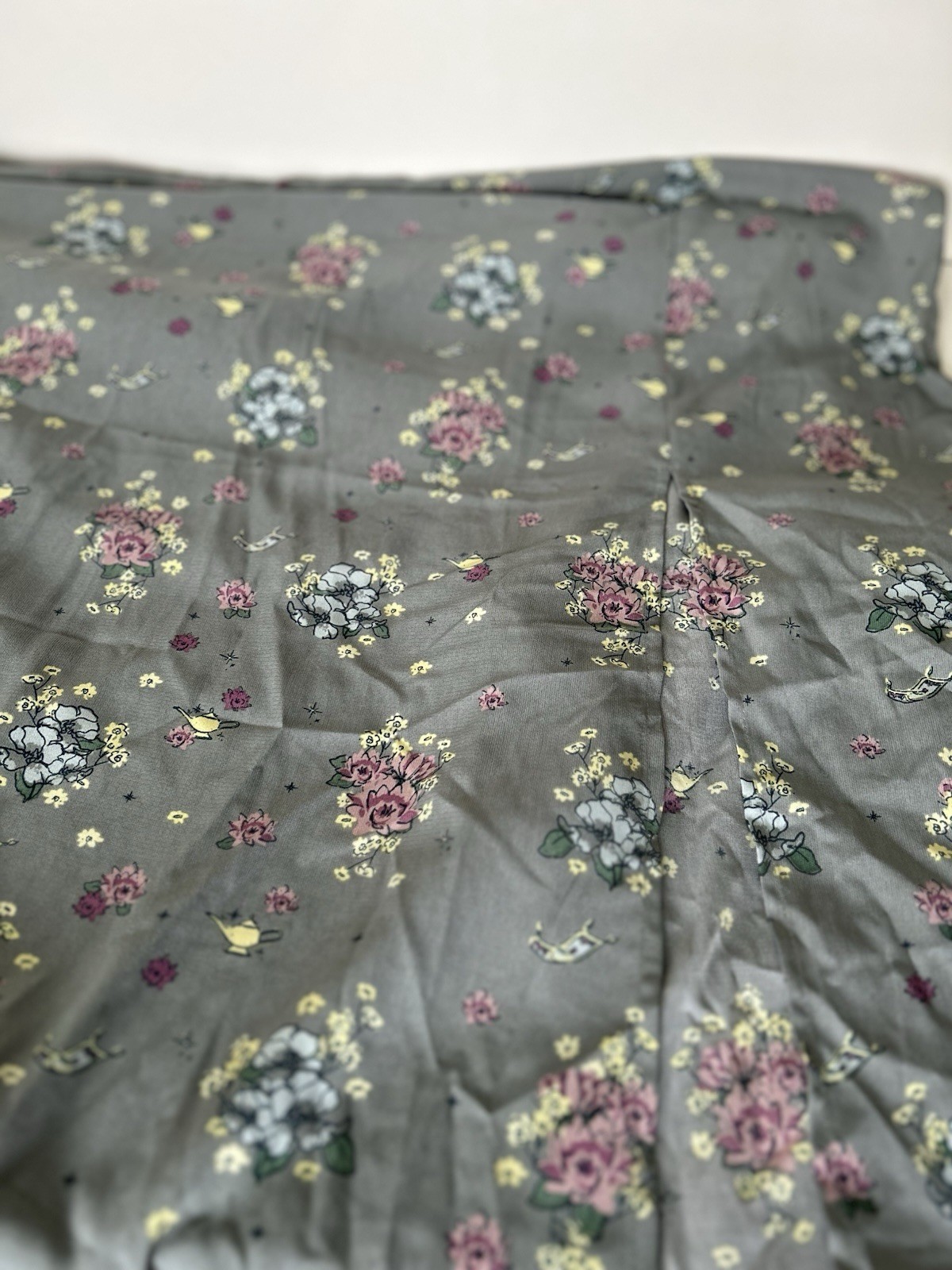 Disney Parks Womens Aladdin Jasmine Floral Print Midi Sundress Dress Gray Sz XL