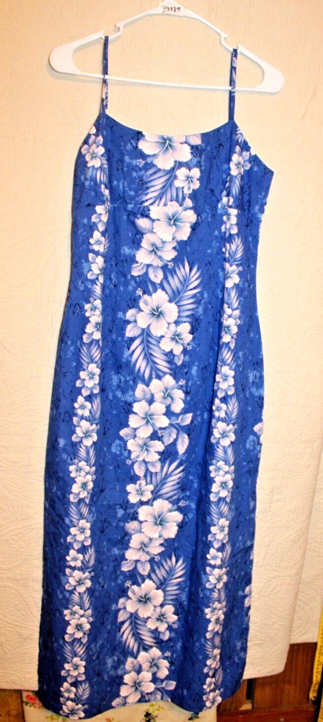 Milson by Ky’s Hawaii Medium 100% Cotton Blue Long Sleeveless Women’s Dress