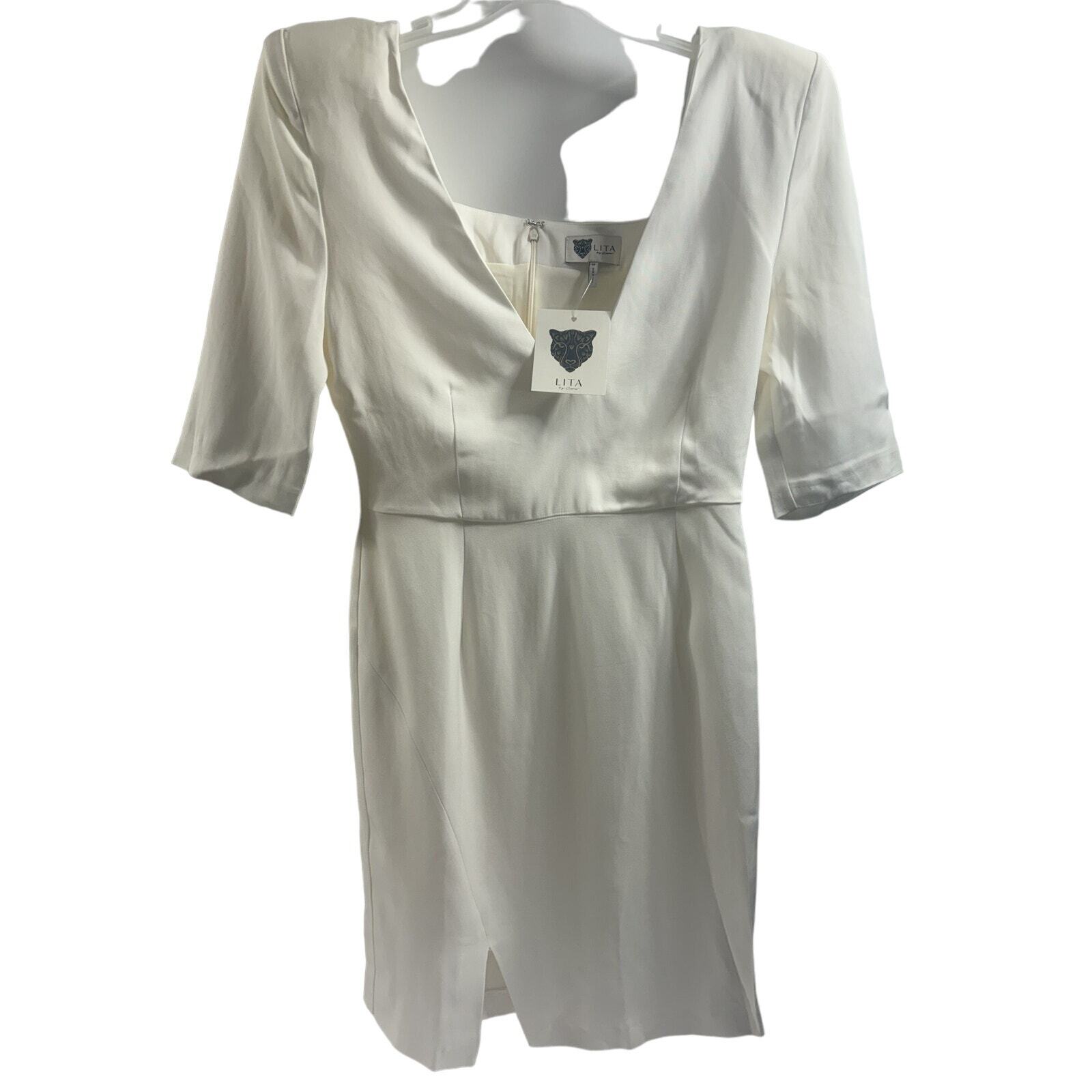 Lita by Ciara NWT Sculptural Mini Dress in Milk Size Medium MSRP $248